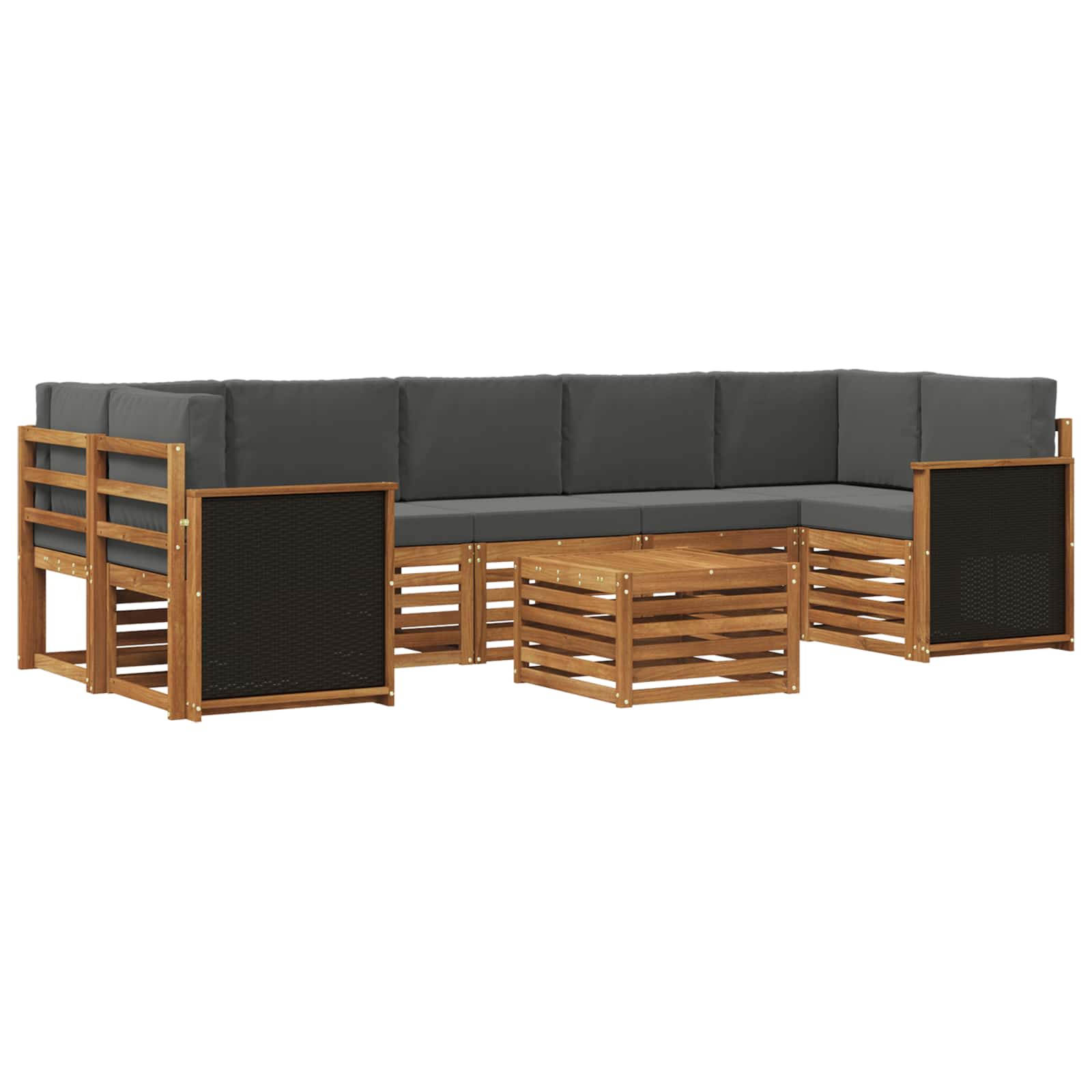 vidaXL Sofa-Sets 8 pcs Naturel Massief Acaciahout
