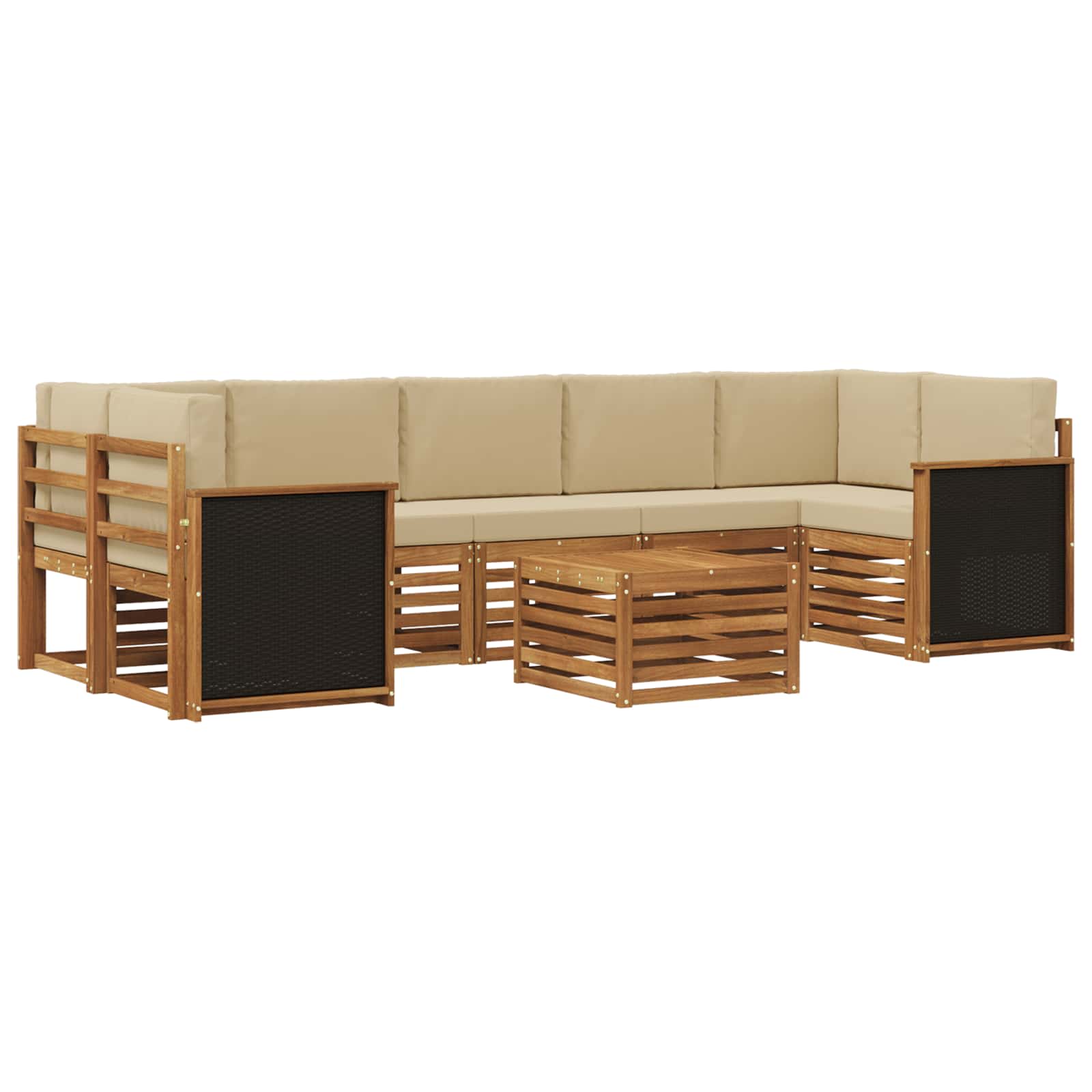 vidaXL Sofa-Sets 8 pcs Naturel Massief Acaciahout