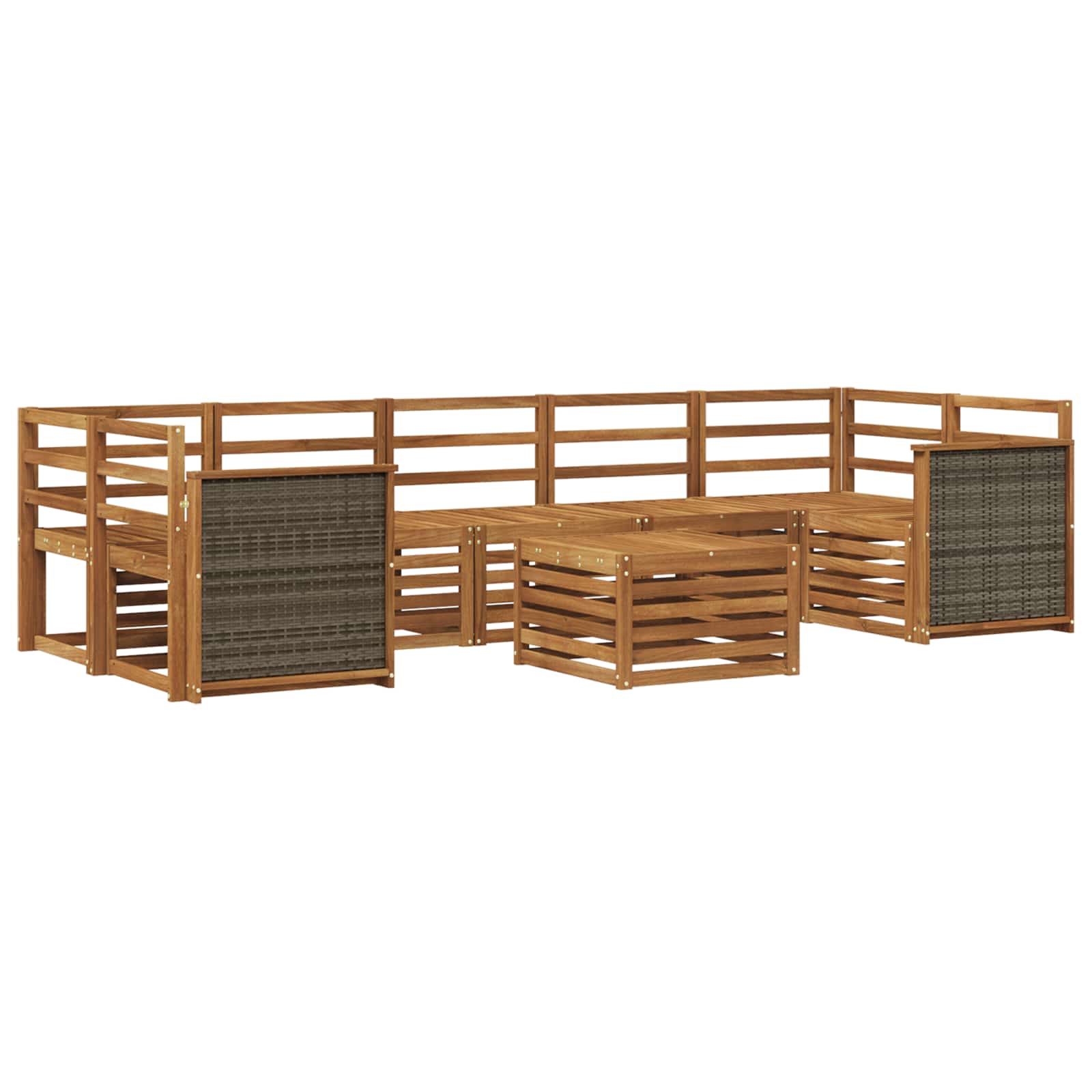 vidaXL Sofa-Sets 8 pcs Naturel Massief Acaciahout