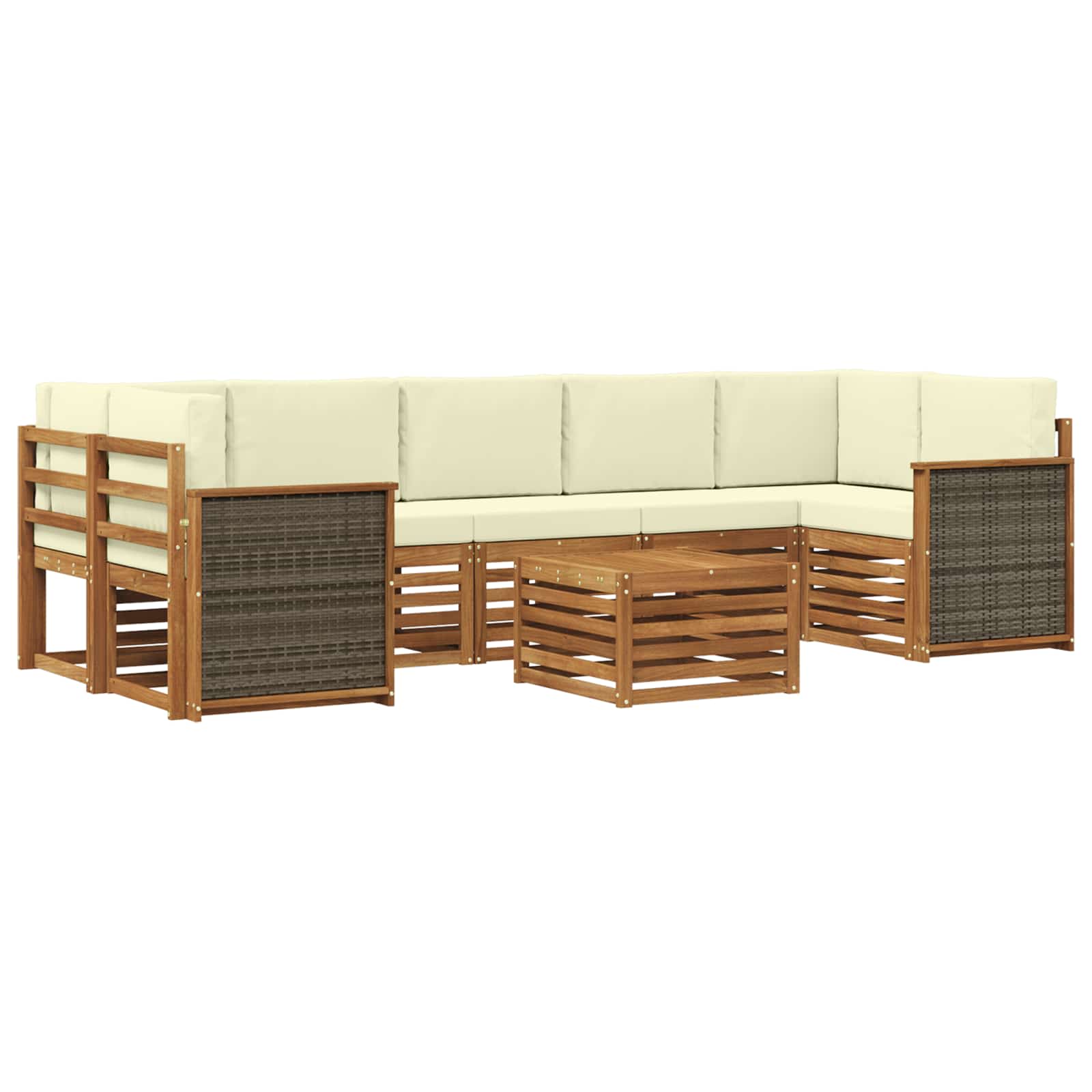 vidaXL Sofa-Sets 8 pcs Naturel Massief Acaciahout