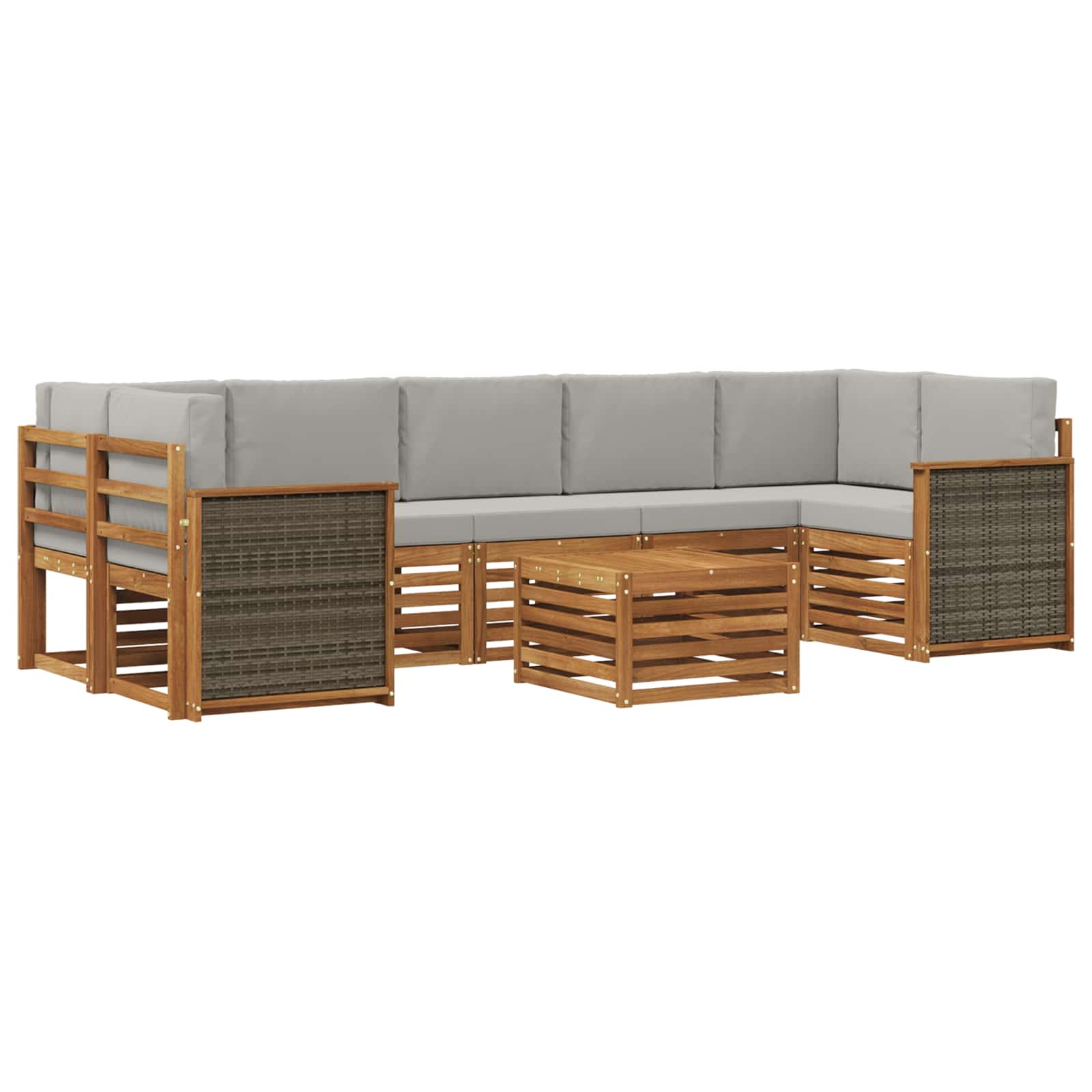 vidaXL Sofa-Sets 8 pcs Naturel Massief Acaciahout