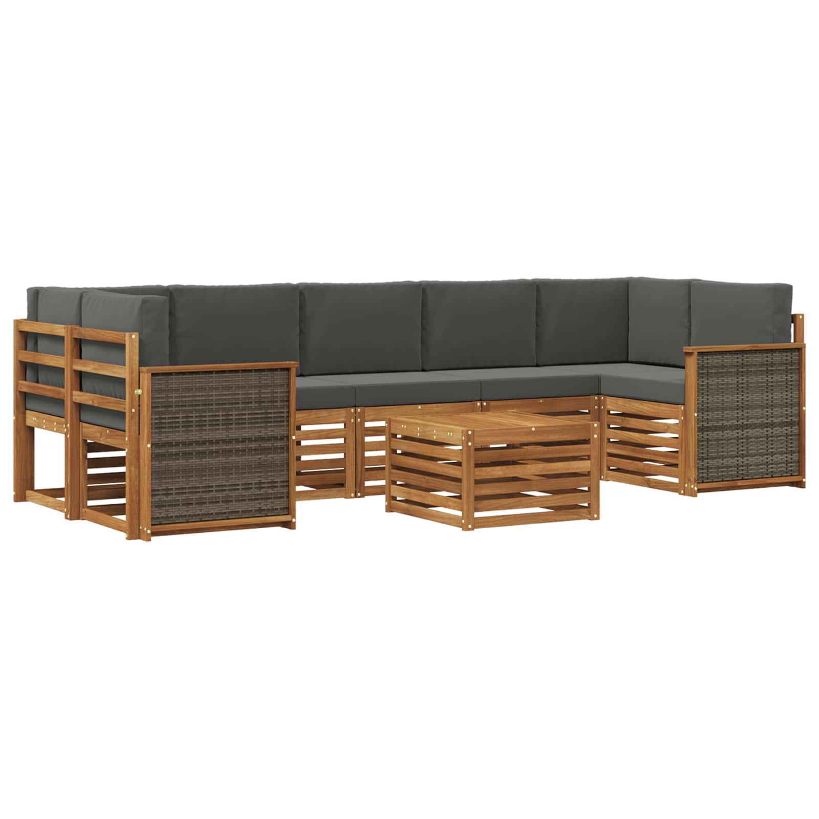 vidaXL Sofa-Sets 8 pcs Naturel Massief Acaciahout