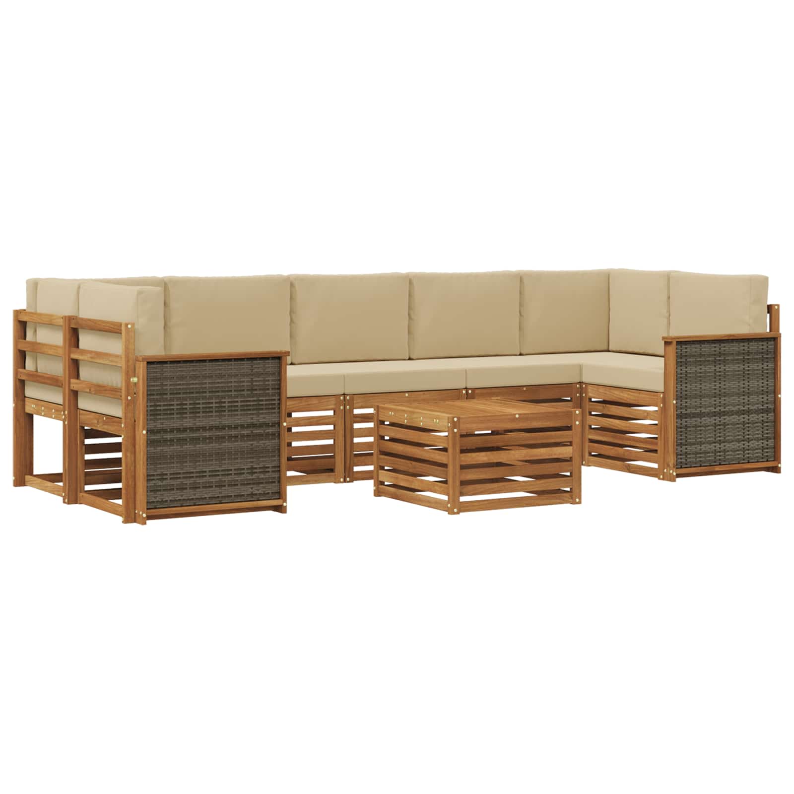 vidaXL Sofa-Sets 8 pcs Naturel Massief Acaciahout