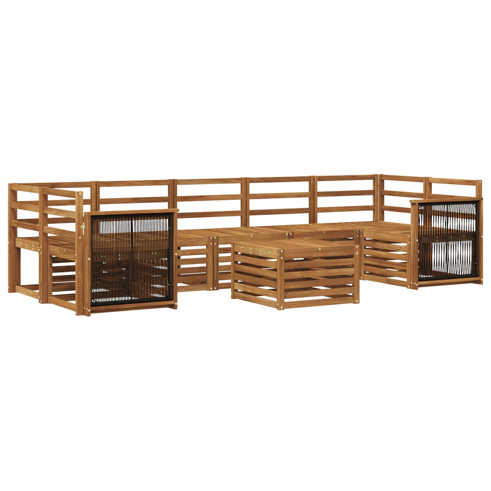 vidaXL Sofa-Sets 8 pcs Naturel Massief Acaciahout