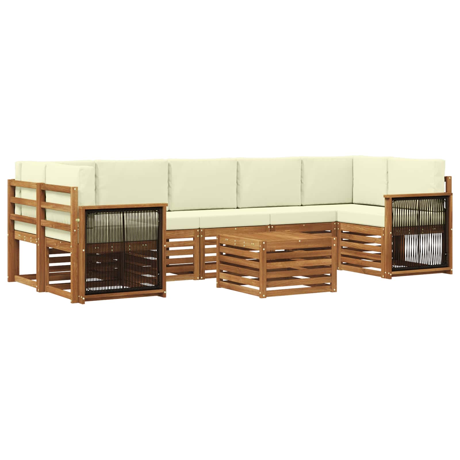 vidaXL Sofa-Sets 8 pcs Naturel Massief Acaciahout