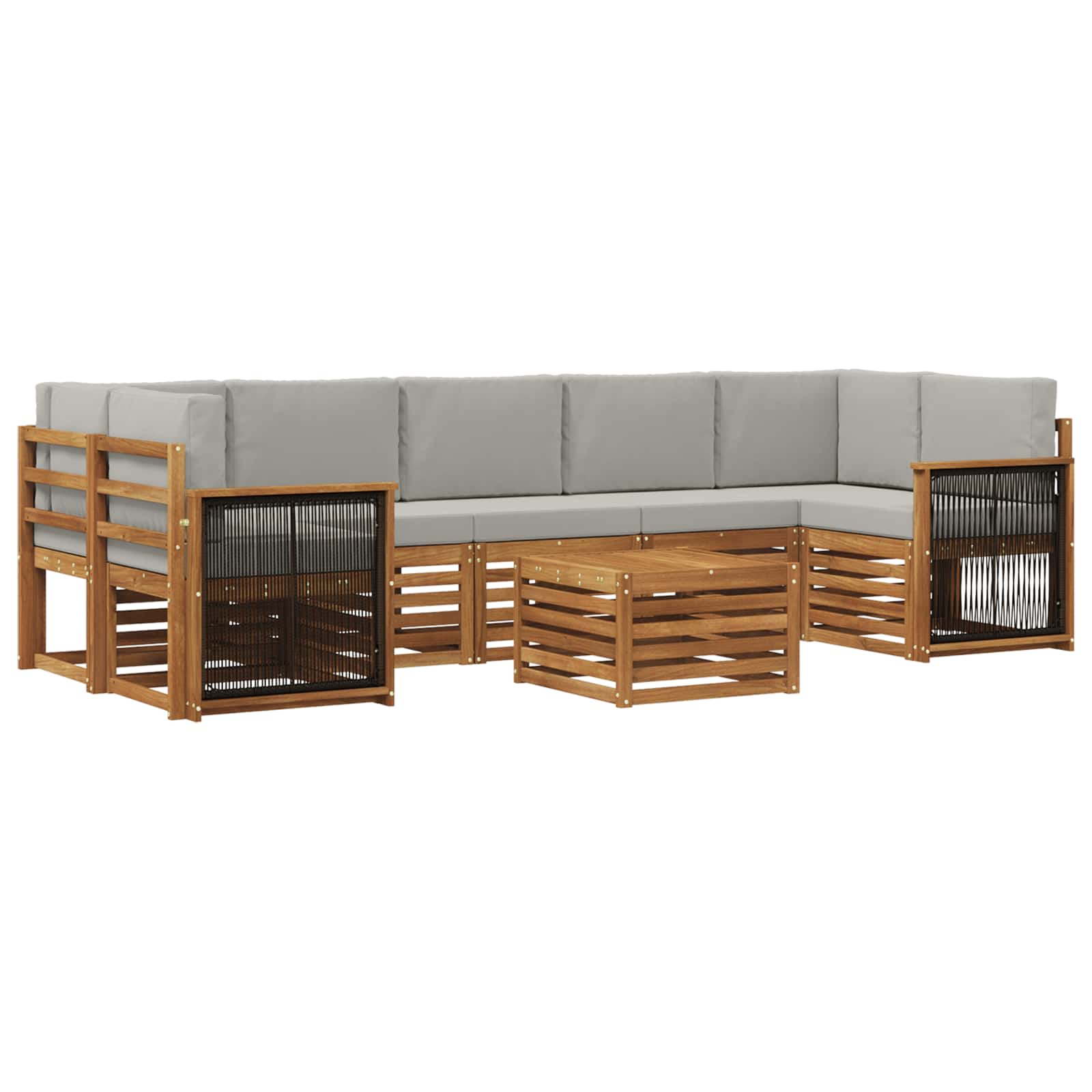vidaXL Sofa-Sets 8 pcs Naturel Massief Acaciahout