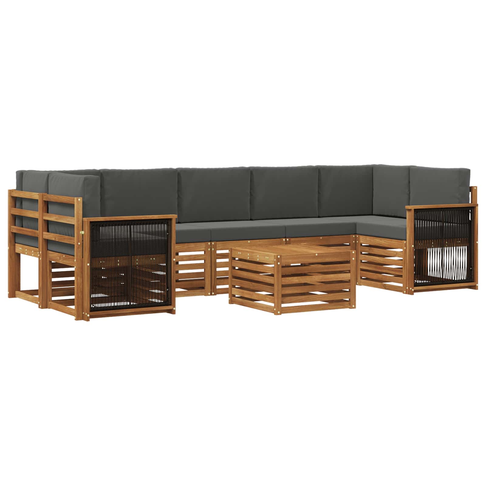 vidaXL Sofa-Sets 8 pcs Naturel Massief Acaciahout