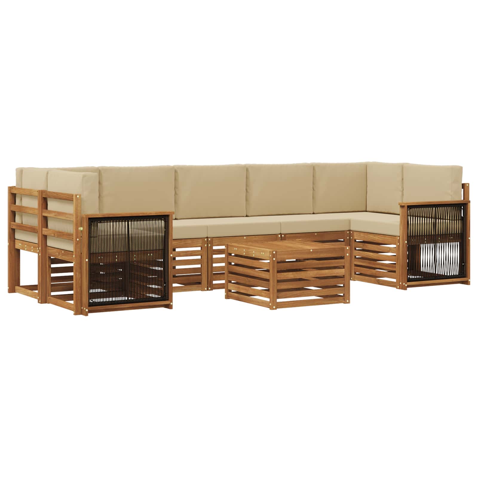 vidaXL Sofa-Sets 8 pcs Naturel Massief Acaciahout