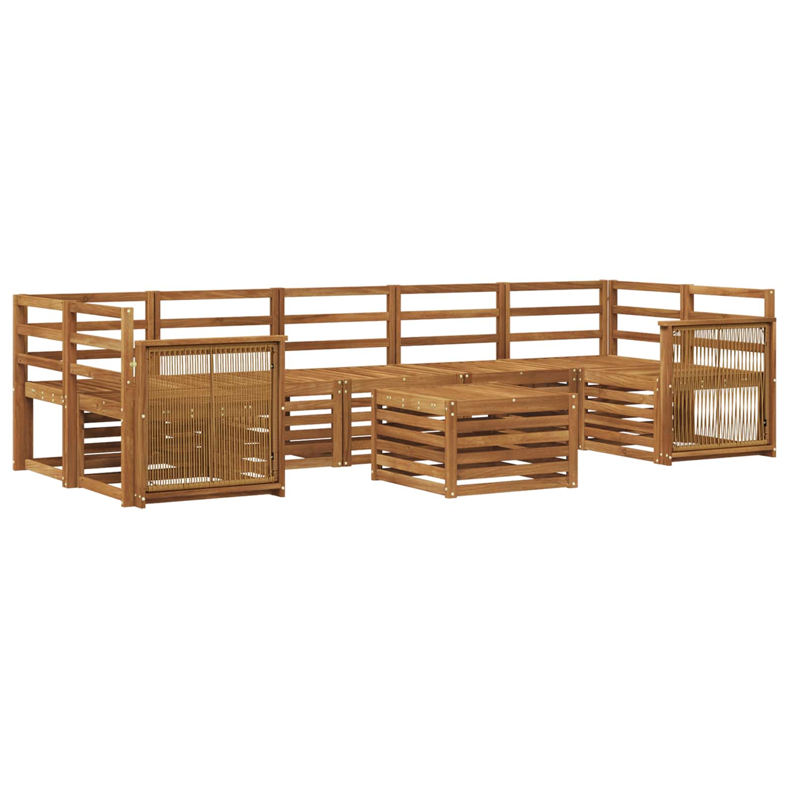 vidaXL Sofa-Sets 8 pcs Naturel Massief Acaciahout