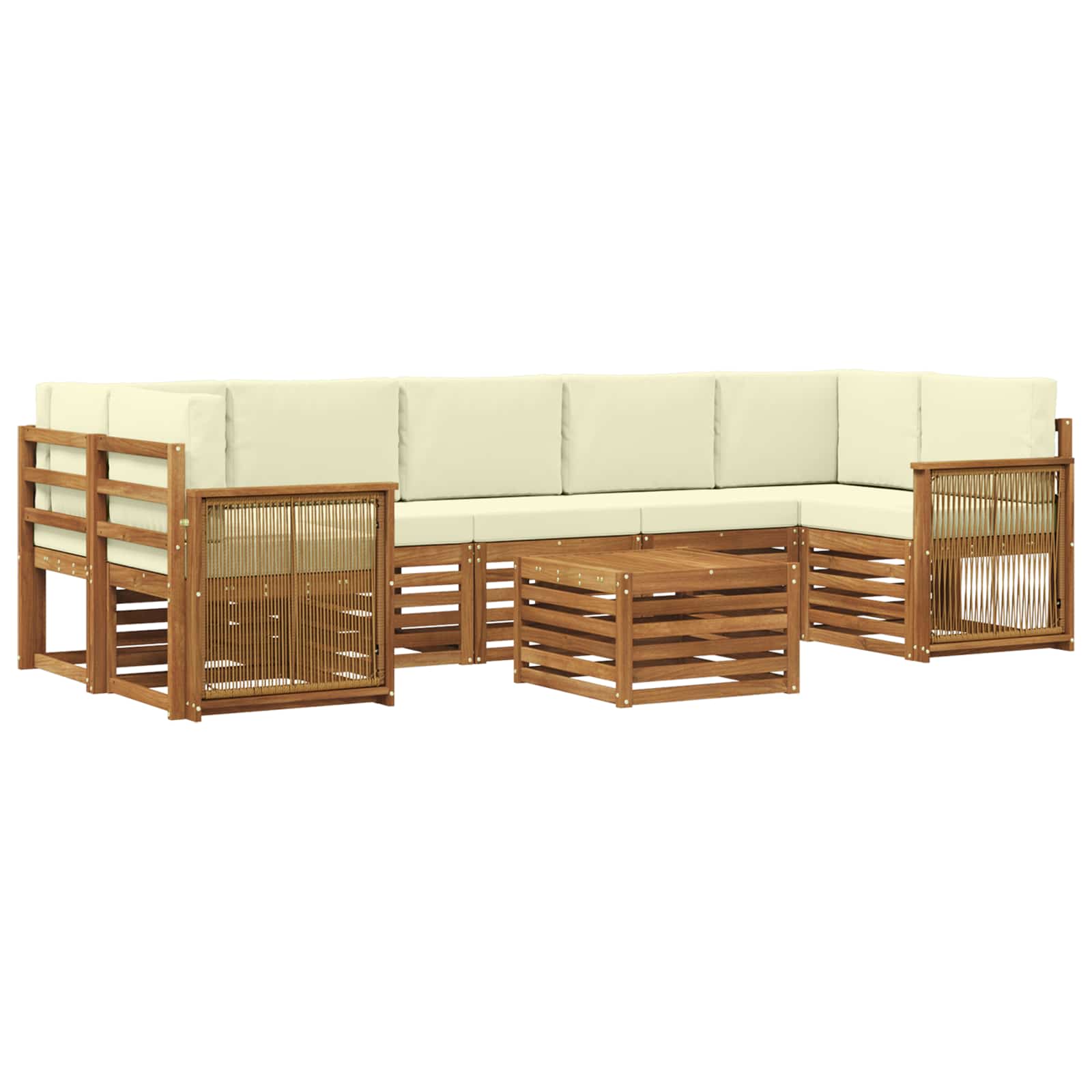 vidaXL Sofa-Sets 8 pcs Naturel Massief Acaciahout