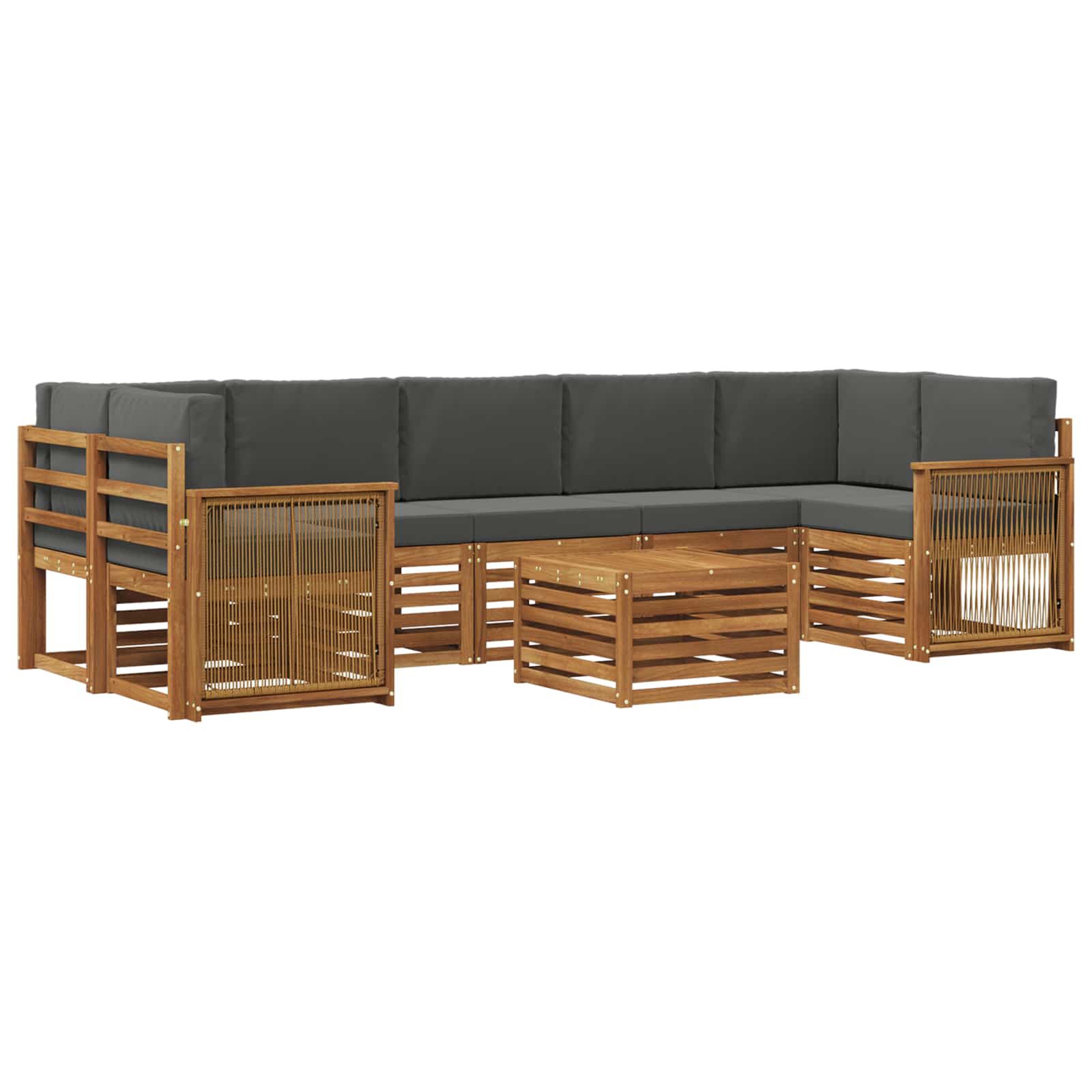 vidaXL Sofa-Sets 8 pcs Naturel Massief Acaciahout