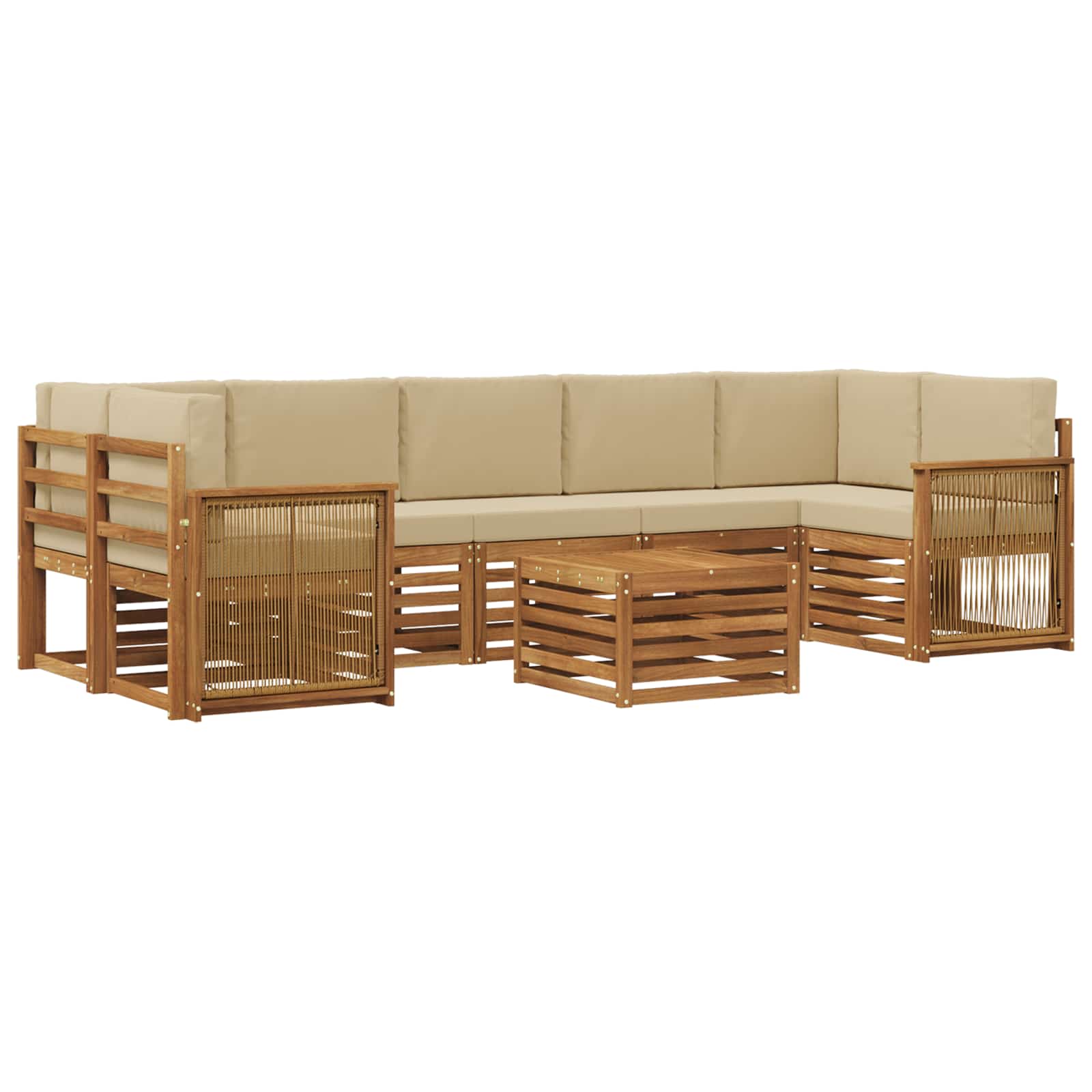 vidaXL Sofa-Sets 8 pcs Naturel Massief Acaciahout