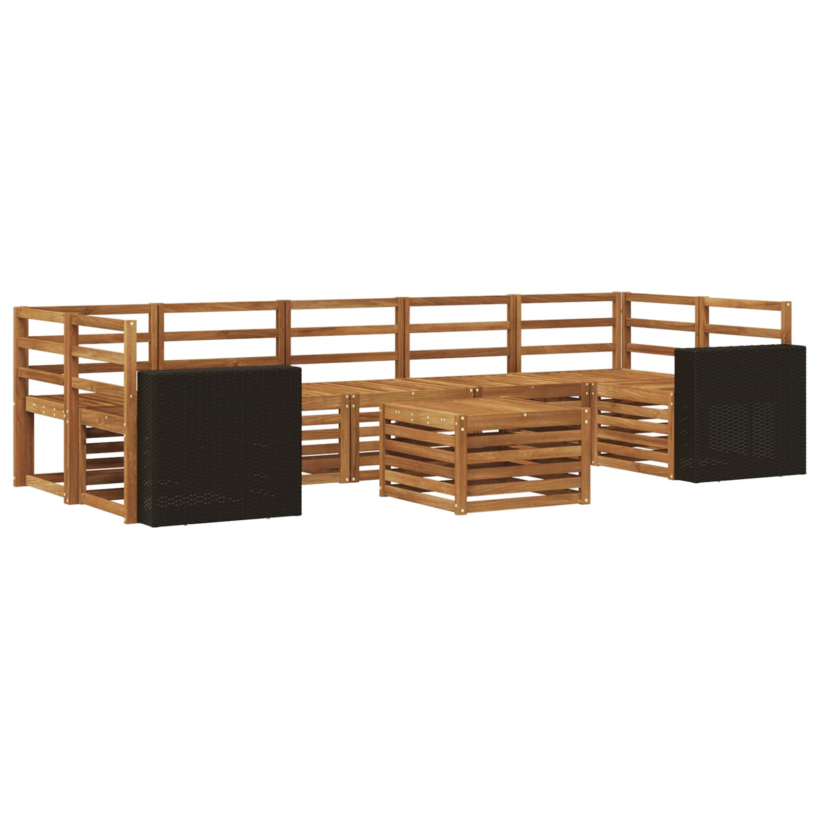 vidaXL Sofa-Sets 8 pcs Naturel Massief Acaciahout