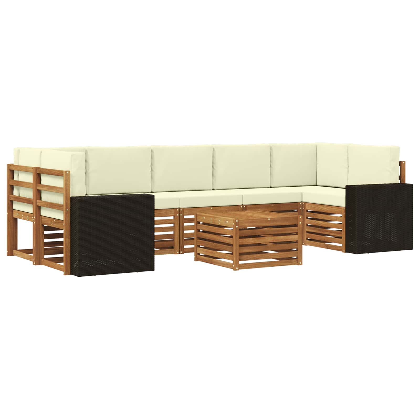 vidaXL Sofa-Sets 8 pcs Naturel Massief Acaciahout
