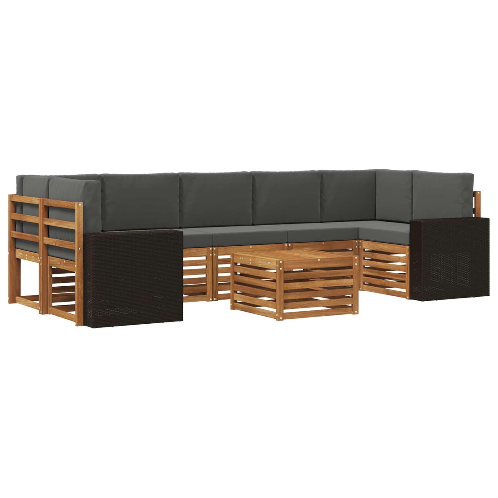 vidaXL Sofa-Sets 8 pcs Naturel Massief Acaciahout