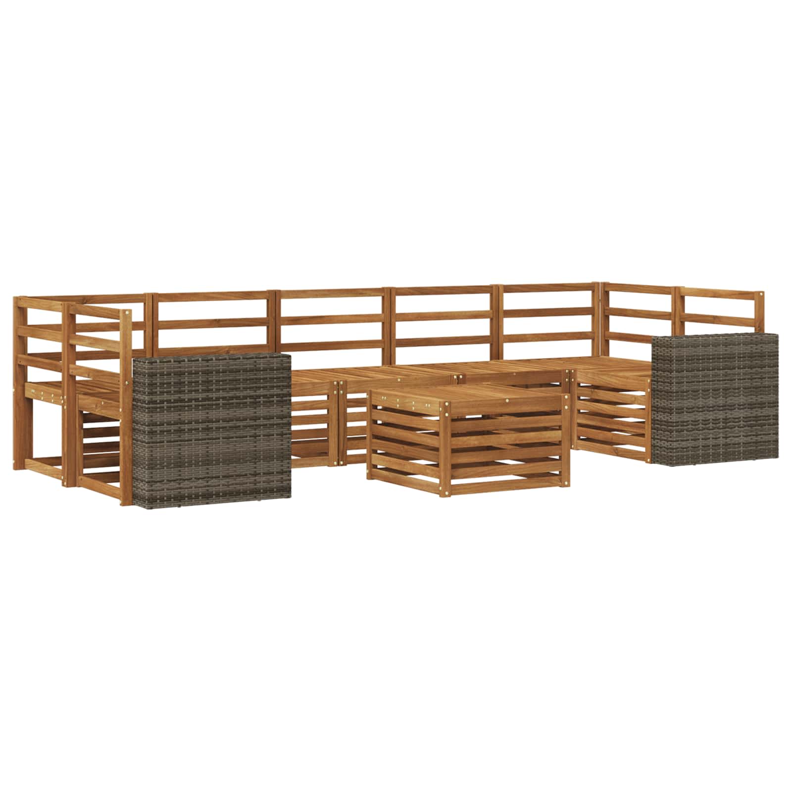 vidaXL Sofa-Sets 8 pcs Naturel Massief Acaciahout