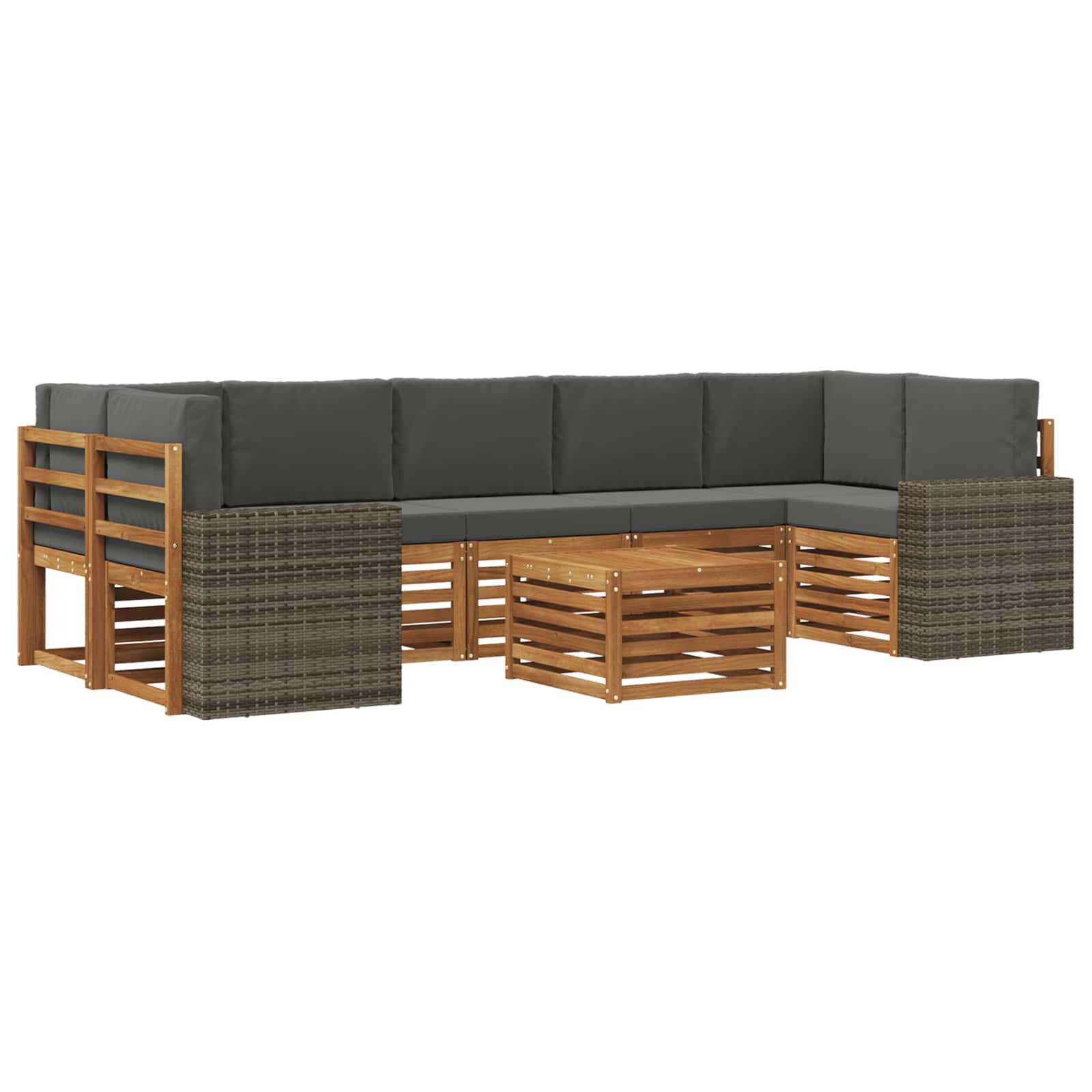 vidaXL Sofa-Sets 8 pcs Naturel Massief Acaciahout