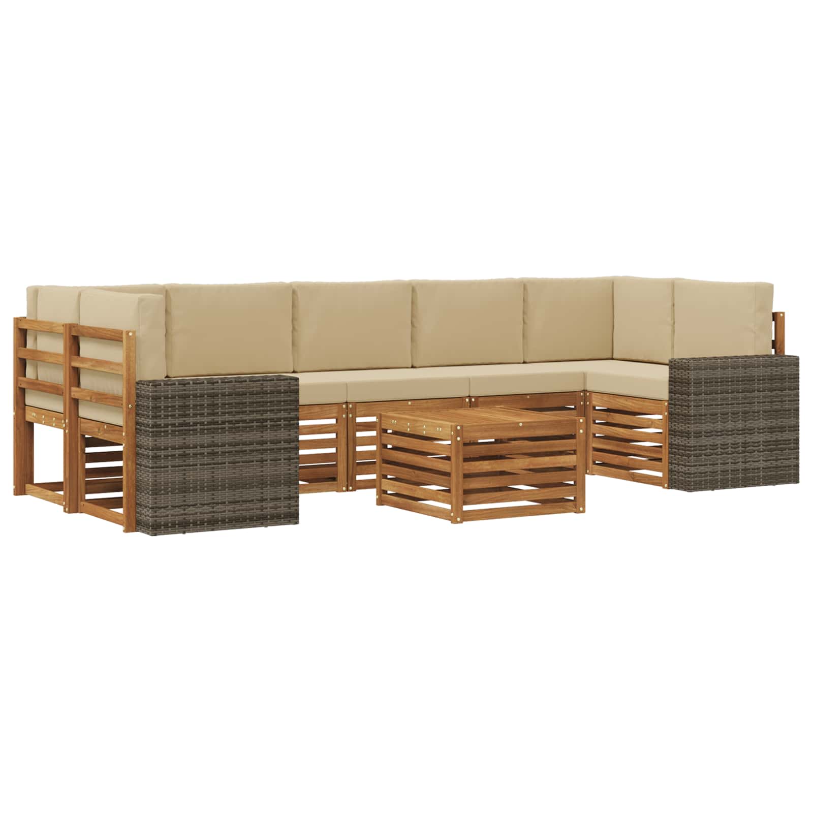 vidaXL Sofa-Sets 8 pcs Naturel Massief Acaciahout