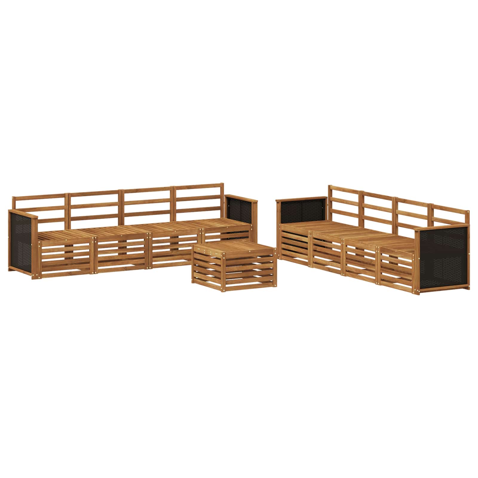 vidaXL Sofa-Sets 9 pcs Naturel Massief Acaciahout