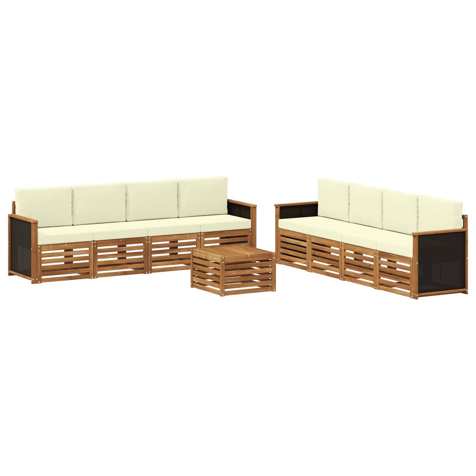 vidaXL Sofa-Sets 9 pcs Naturel Massief Acaciahout
