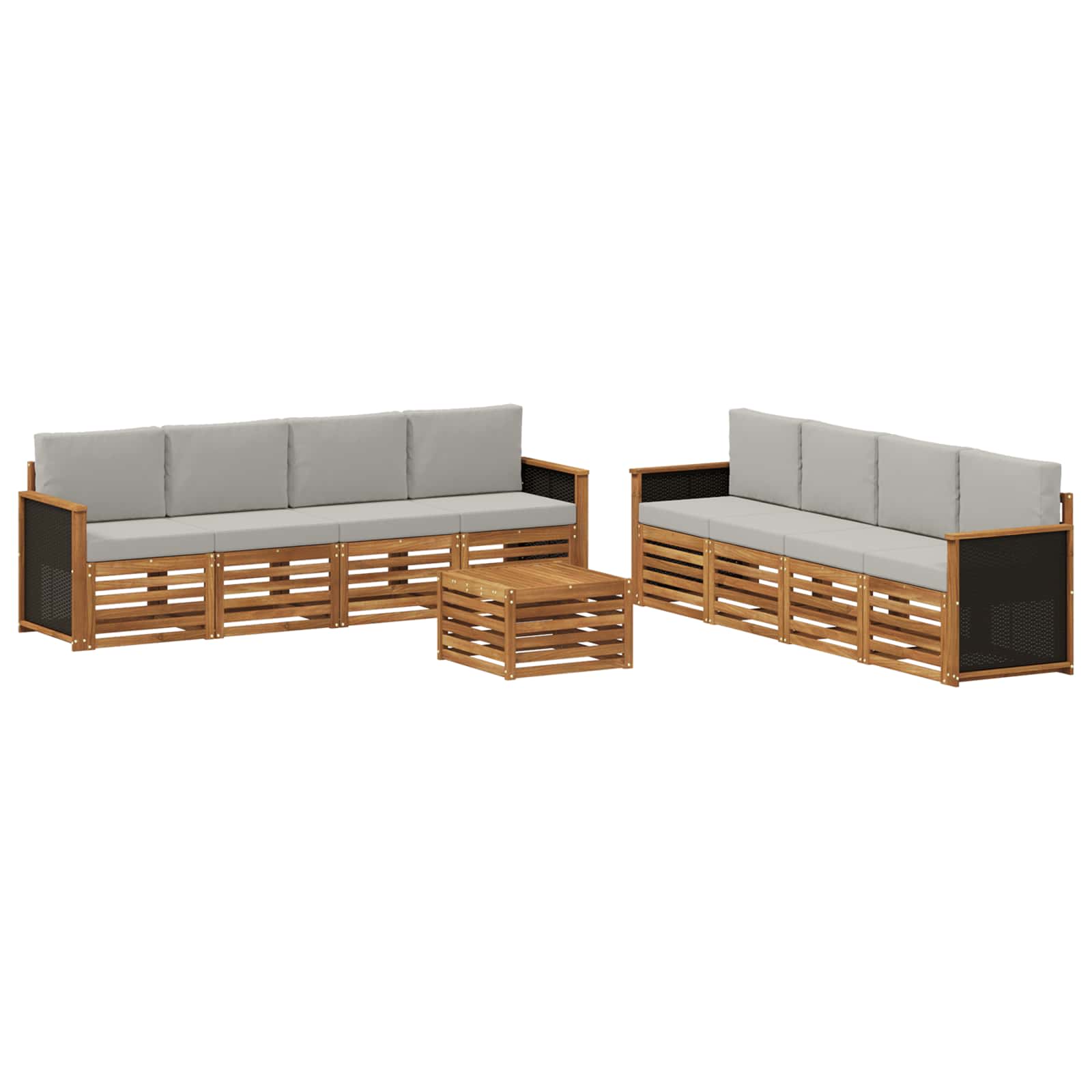 vidaXL Sofa-Sets 9 pcs Naturel Massief Acaciahout