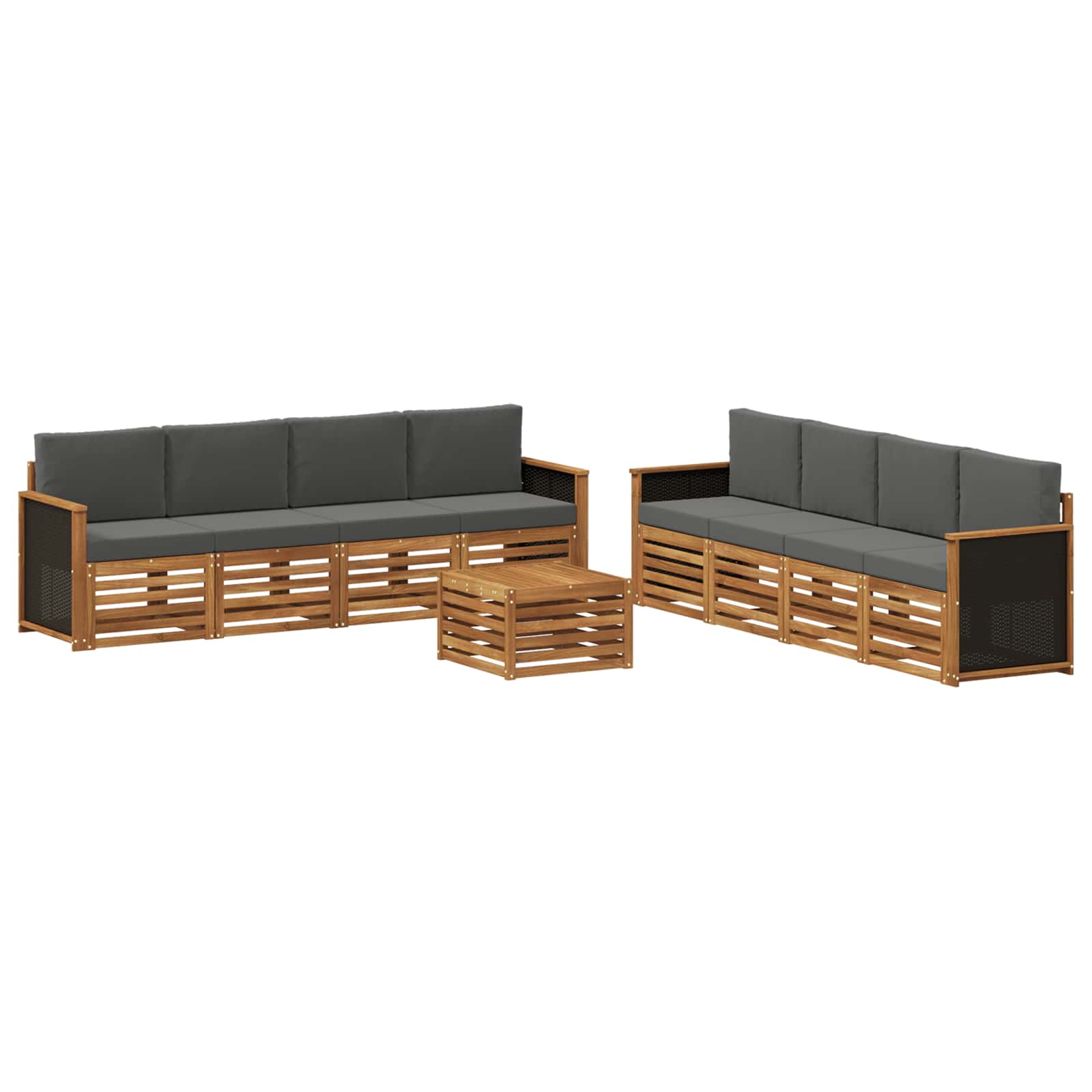 vidaXL Sofa-Sets 9 pcs Naturel Massief Acaciahout