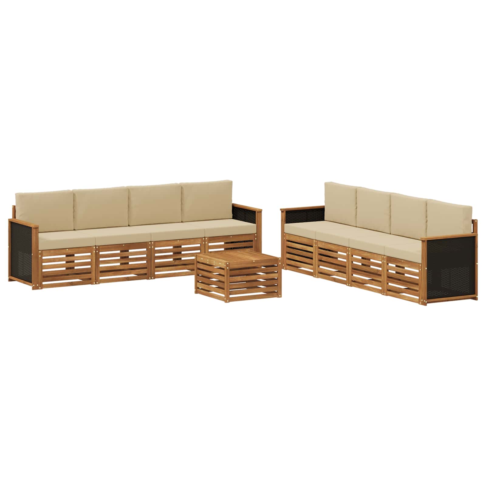 vidaXL Sofa-Sets 9 pcs Naturel Massief Acaciahout