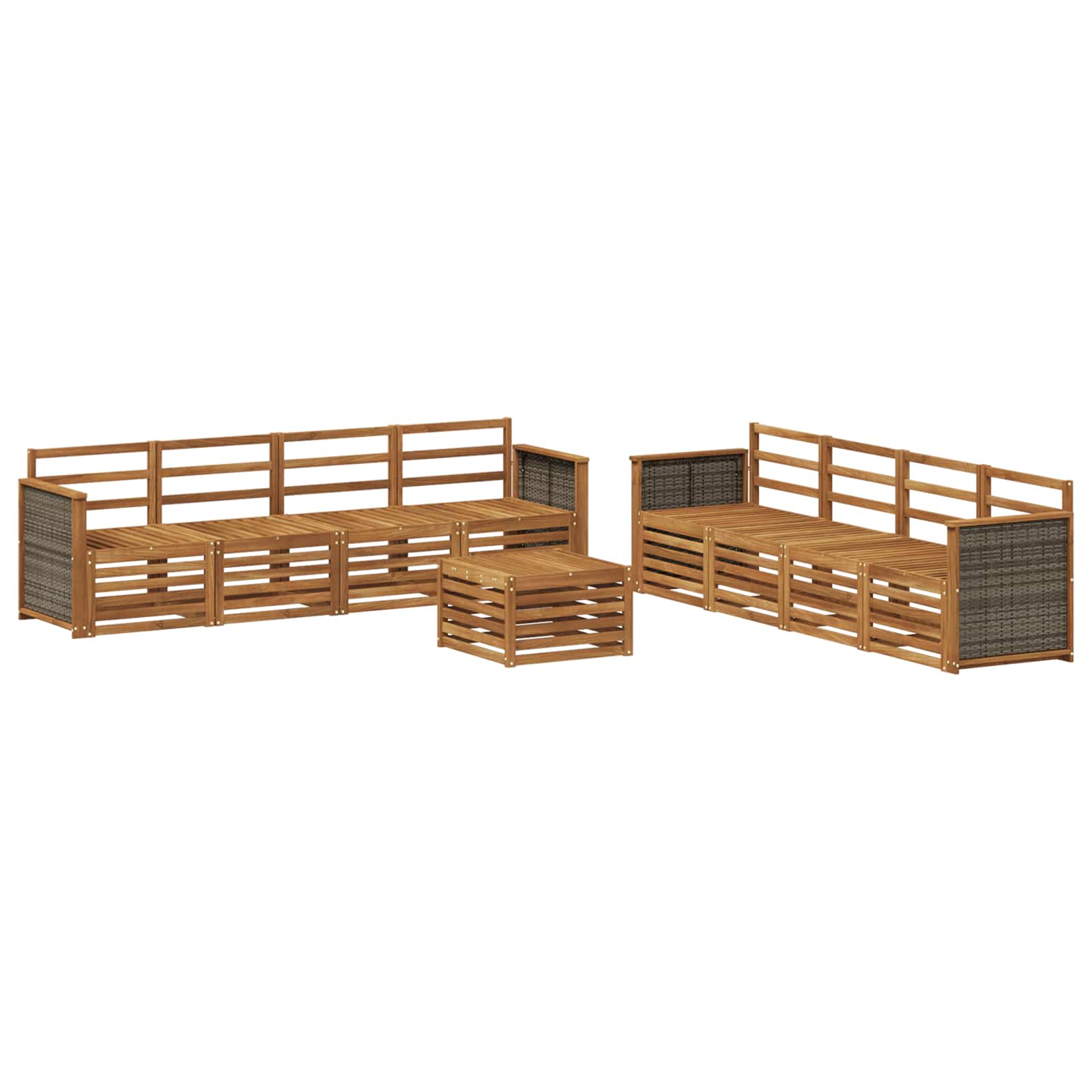 vidaXL Sofa-Sets 9 pcs Naturel Massief Acaciahout