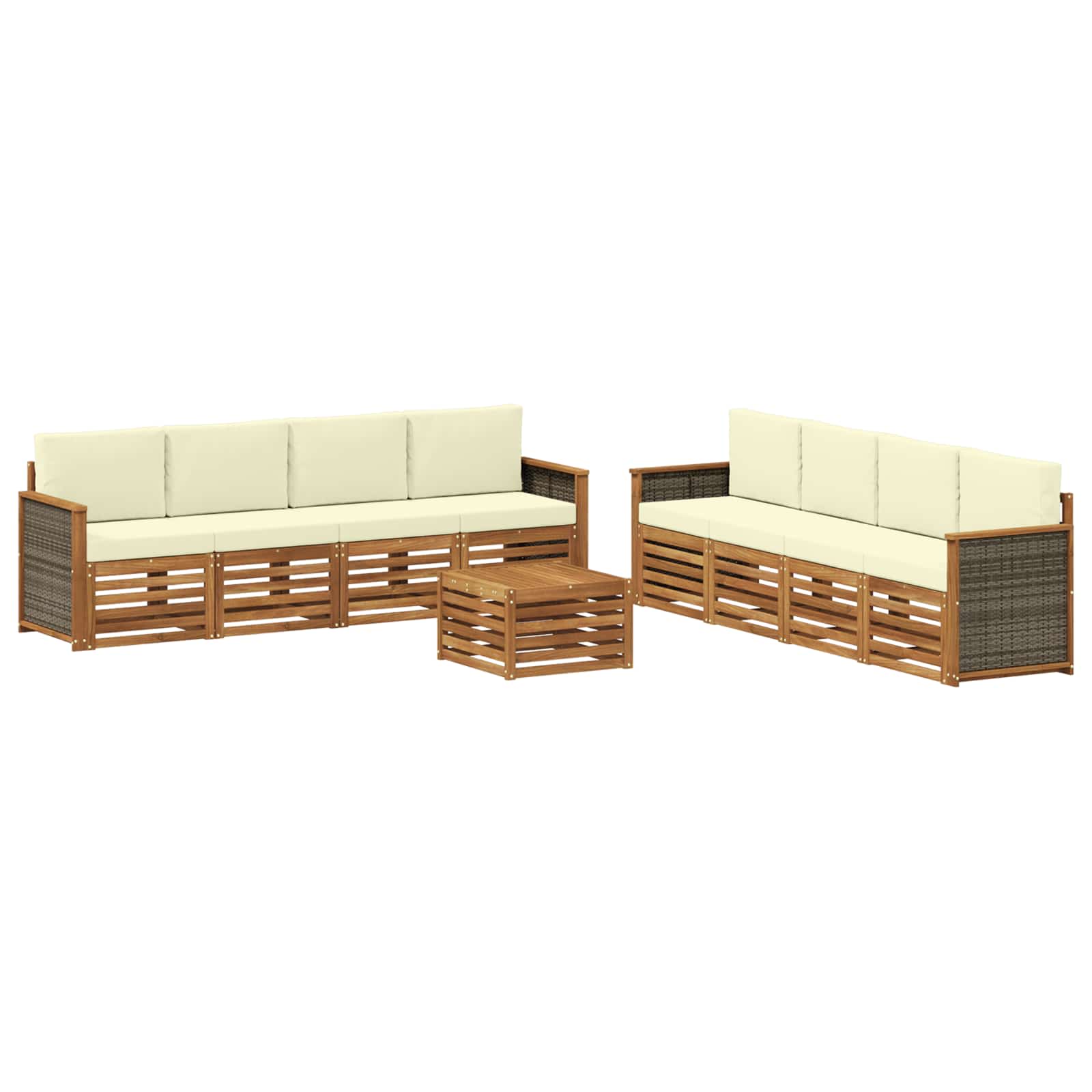 vidaXL Sofa-Sets 9 pcs Naturel Massief Acaciahout