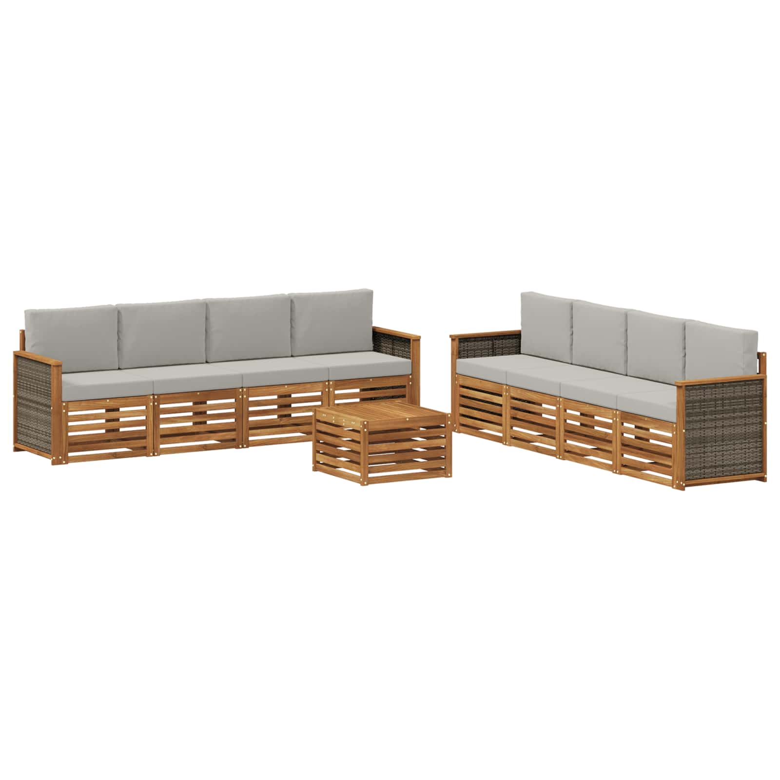vidaXL Sofa-Sets 9 pcs Naturel Massief Acaciahout