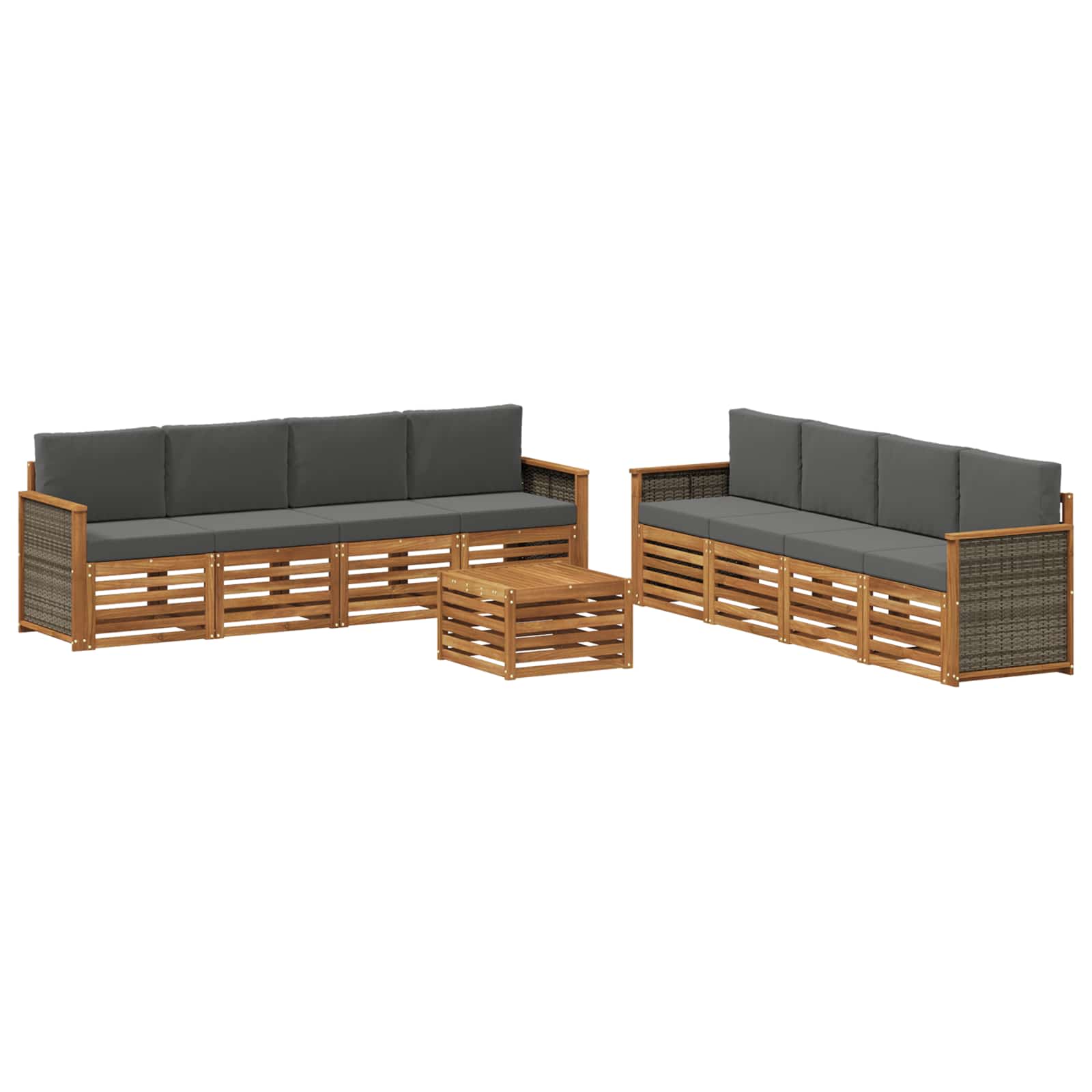 vidaXL Sofa-Sets 9 pcs Naturel Massief Acaciahout