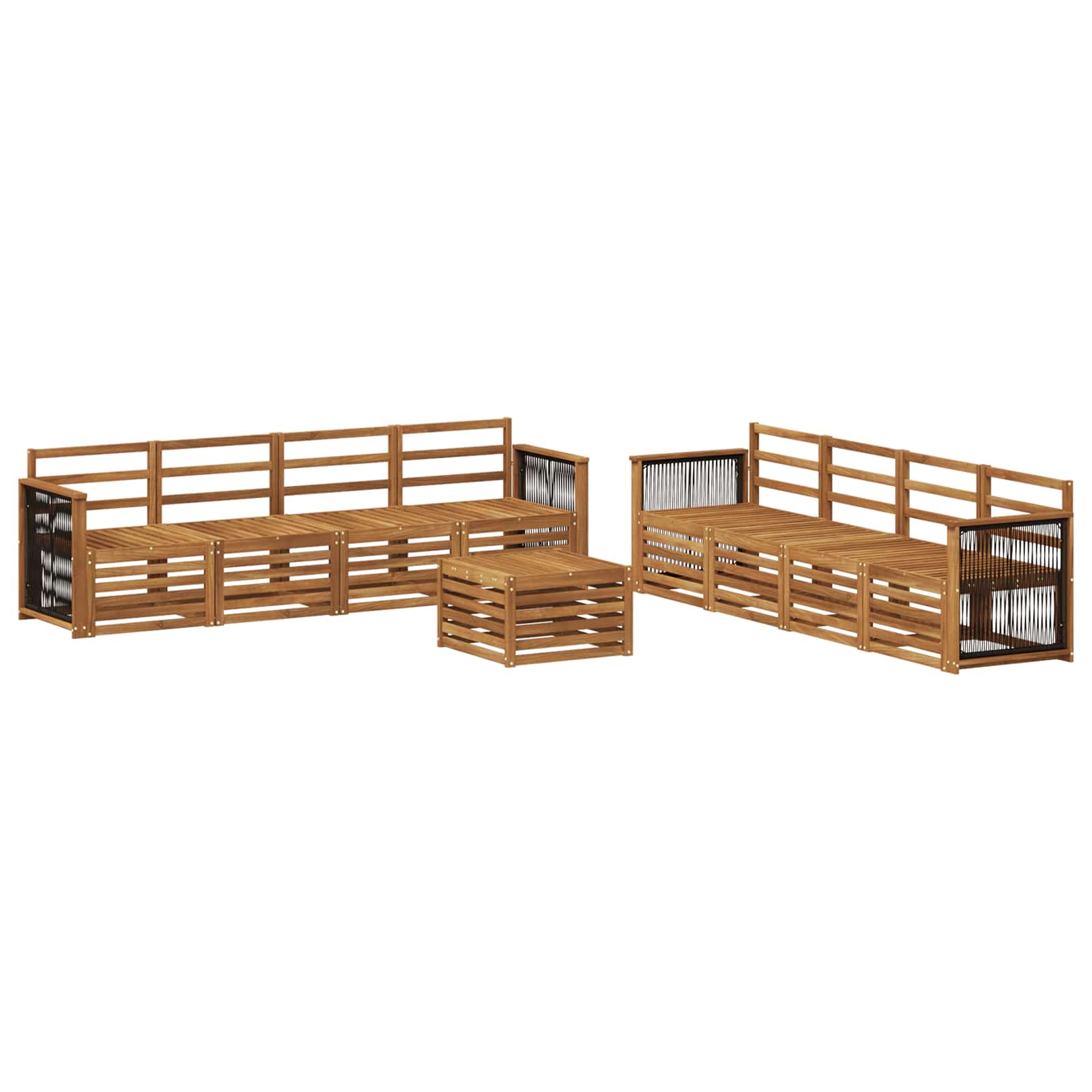 vidaXL Sofa-Sets 9 pcs Naturel Massief Acaciahout