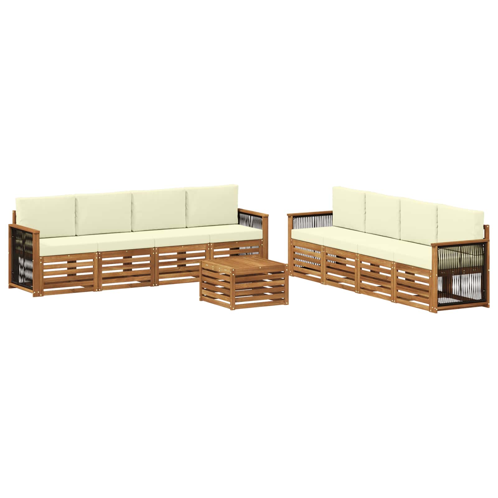 vidaXL Sofa-Sets 9 pcs Naturel Massief Acaciahout