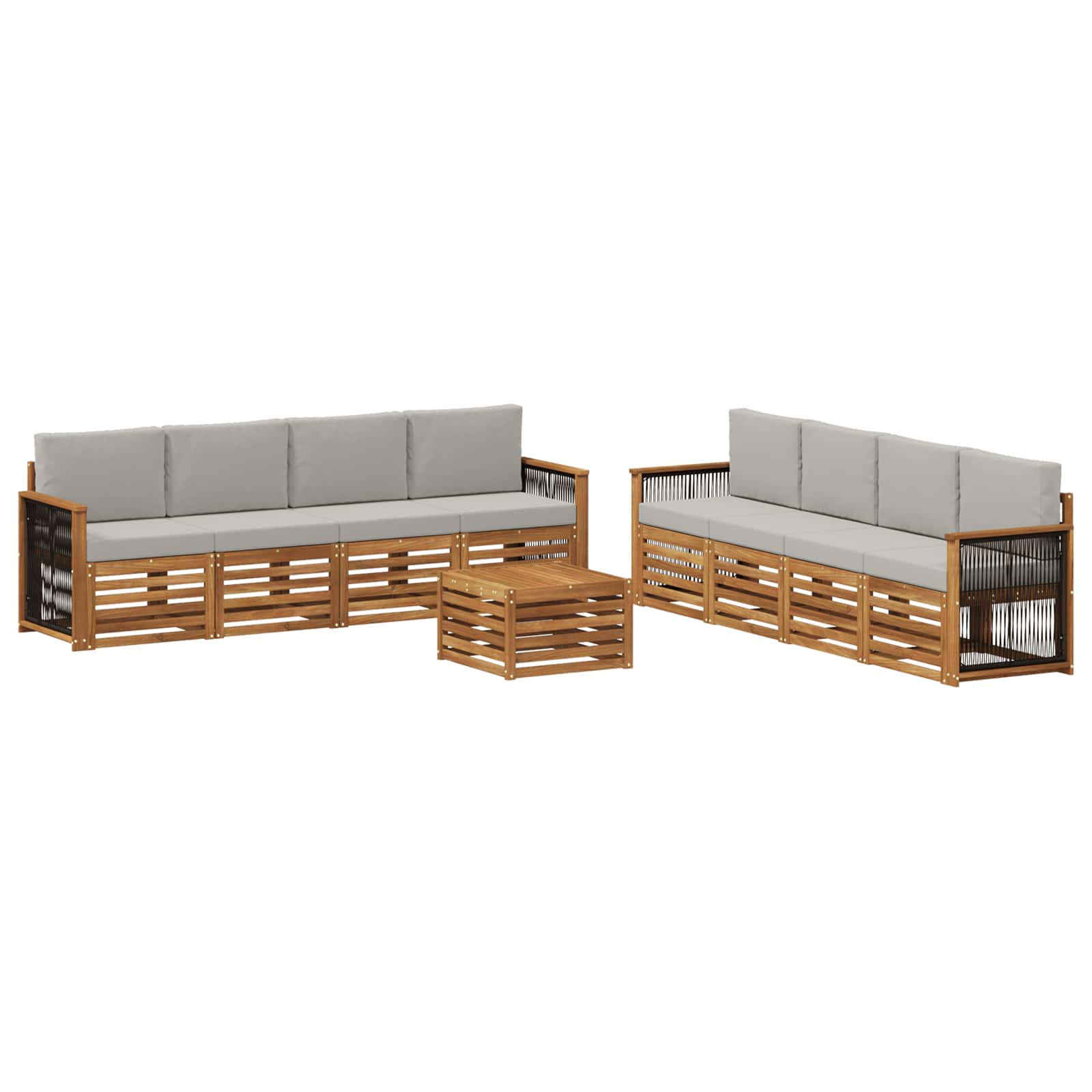 vidaXL Sofa-Sets 9 pcs Naturel Massief Acaciahout