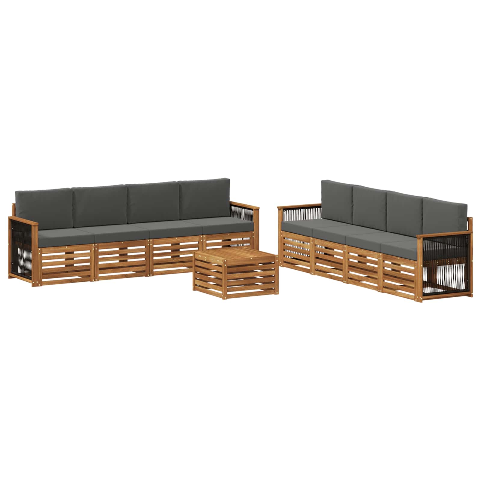 vidaXL Sofa-Sets 9 pcs Naturel Massief Acaciahout