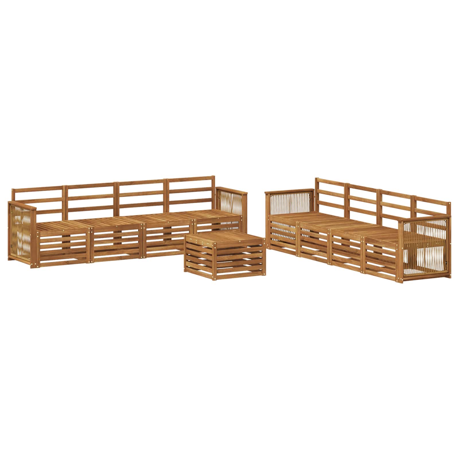 vidaXL Sofa-Sets 9 pcs Naturel Massief Acaciahout