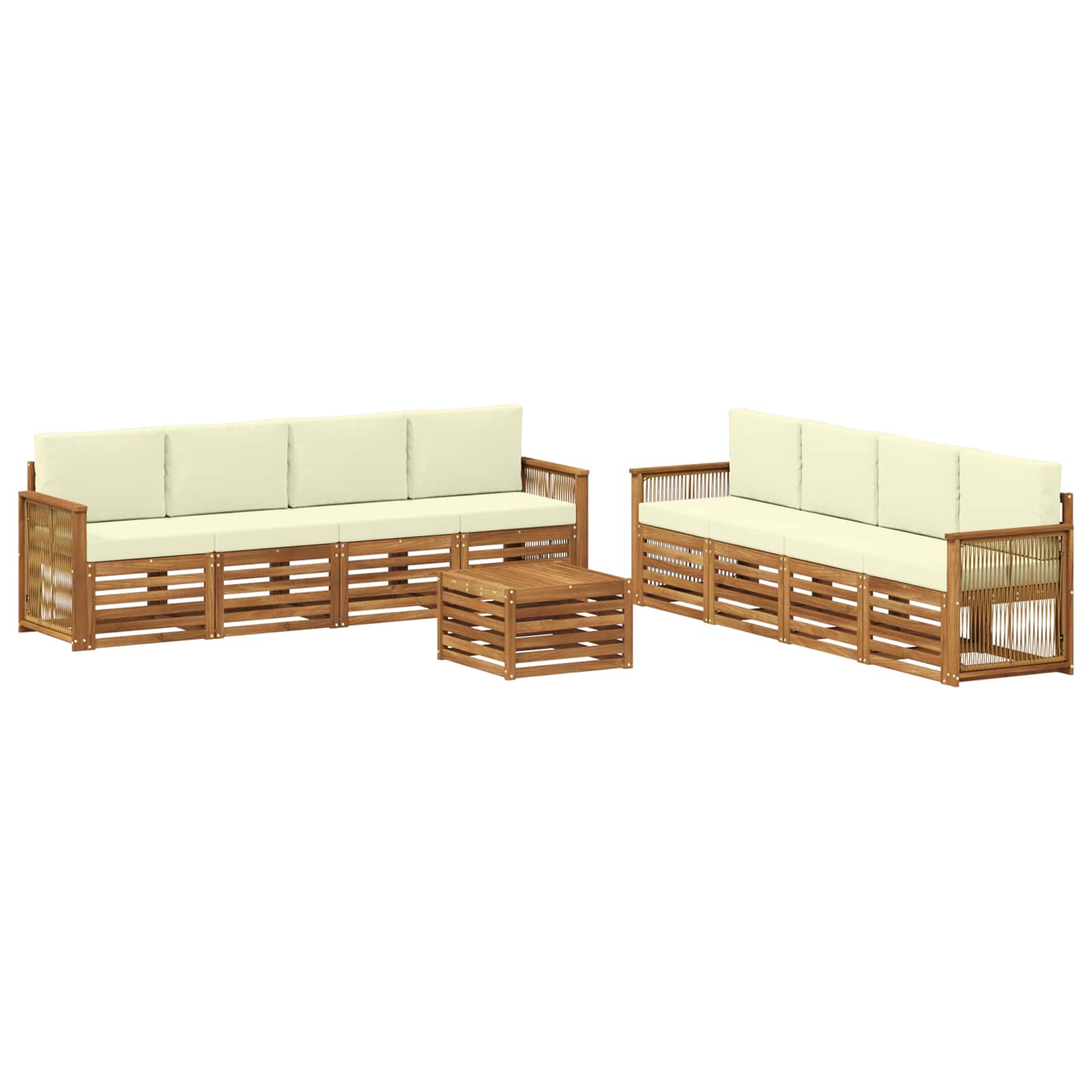 vidaXL Sofa-Sets 9 pcs Naturel Massief Acaciahout
