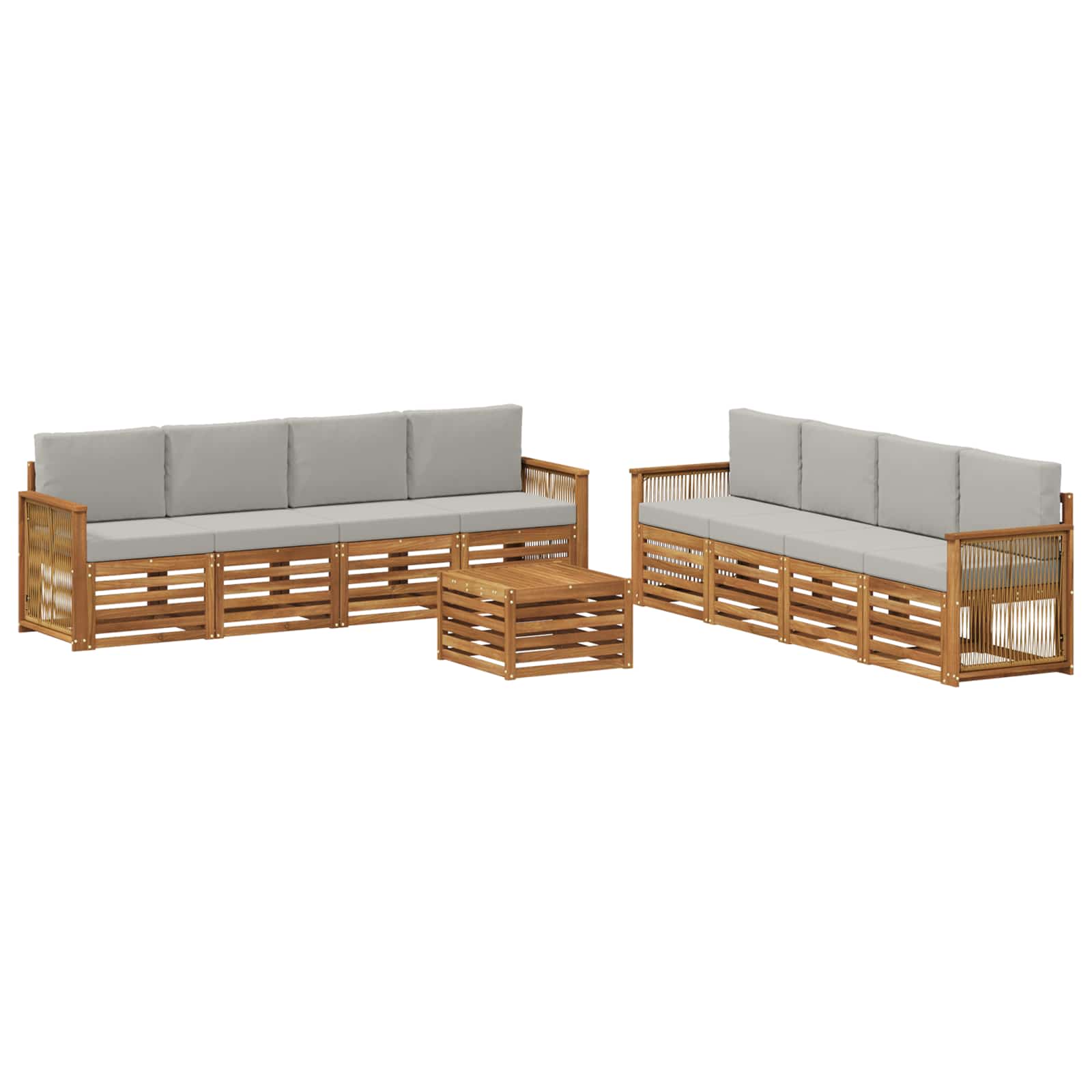 vidaXL Sofa-Sets 9 pcs Naturel Massief Acaciahout