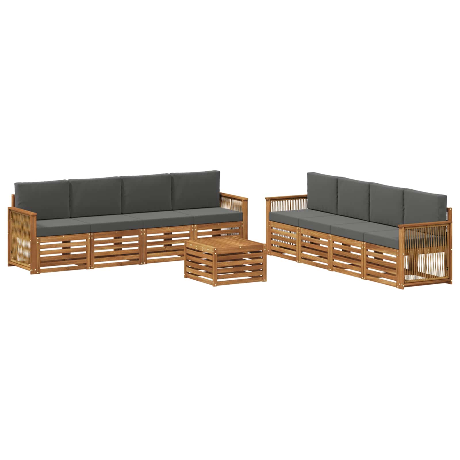 vidaXL Sofa-Sets 9 pcs Naturel Massief Acaciahout