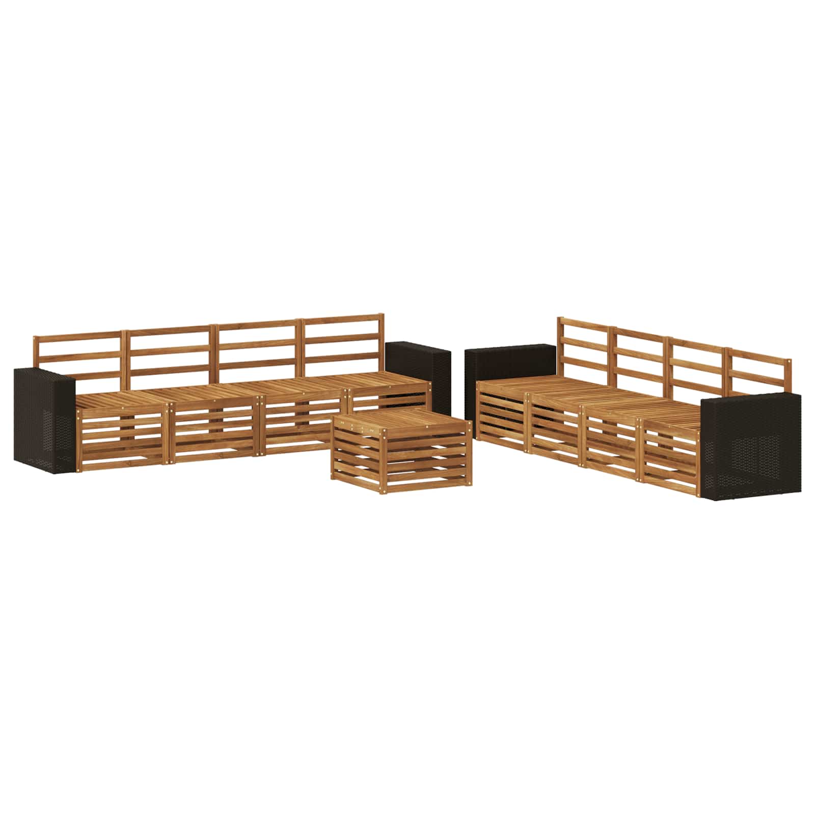 vidaXL Sofa-Sets 9 pcs Naturel Massief Acaciahout