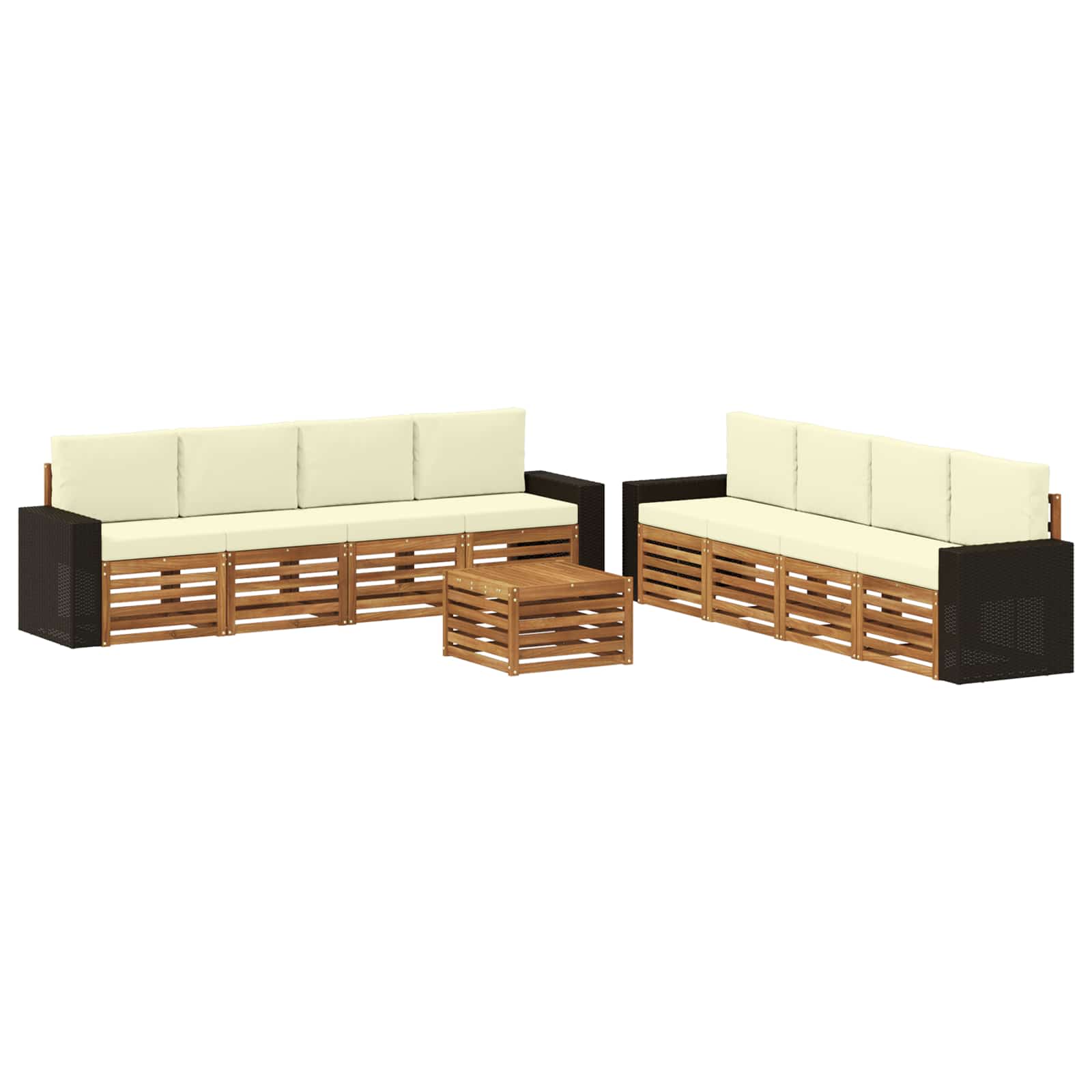 vidaXL Sofa-Sets 9 pcs Naturel Massief Acaciahout