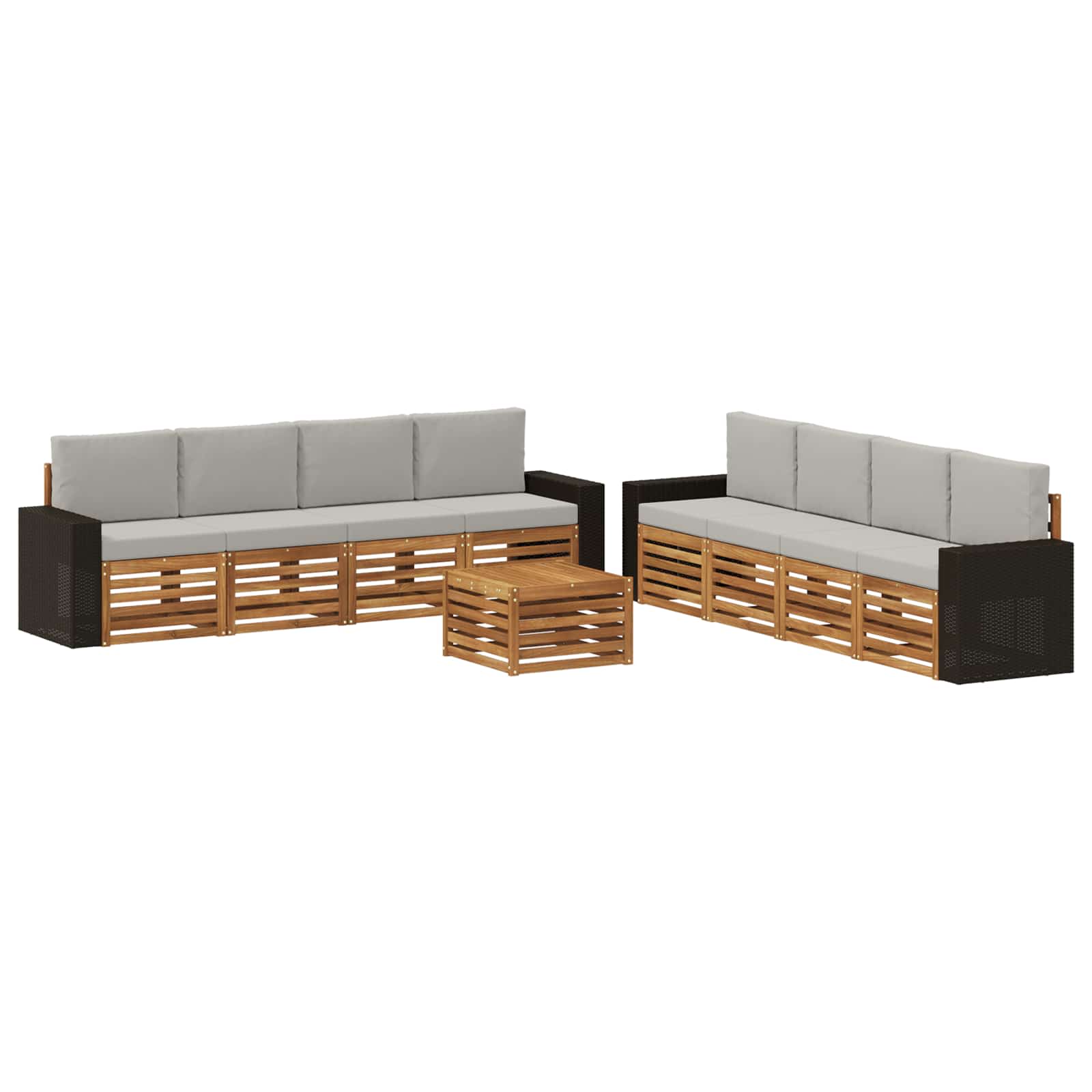 vidaXL Sofa-Sets 9 pcs Naturel Massief Acaciahout