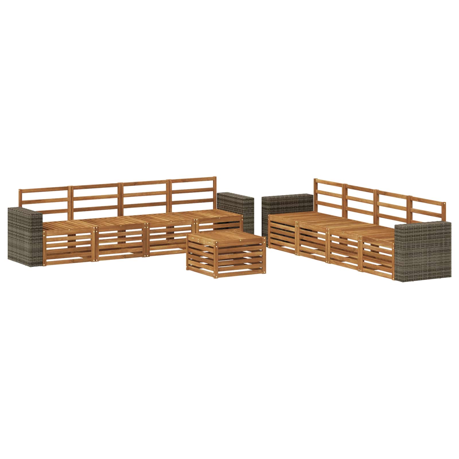 vidaXL Sofa-Sets 9 pcs Naturel Massief Acaciahout
