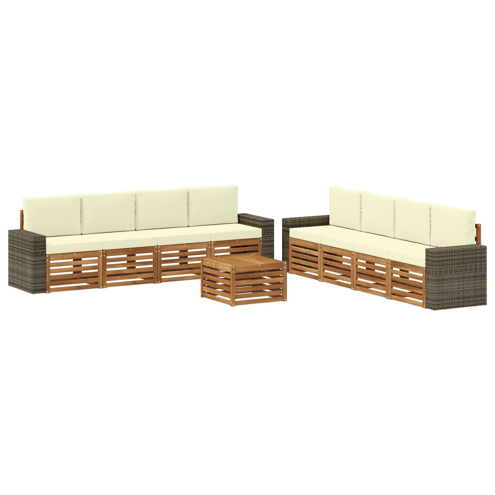 vidaXL Sofa-Sets 9 pcs Naturel Massief Acaciahout