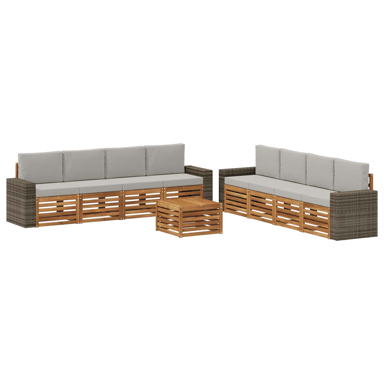 vidaXL Sofa-Sets 9 pcs Naturel Massief Acaciahout