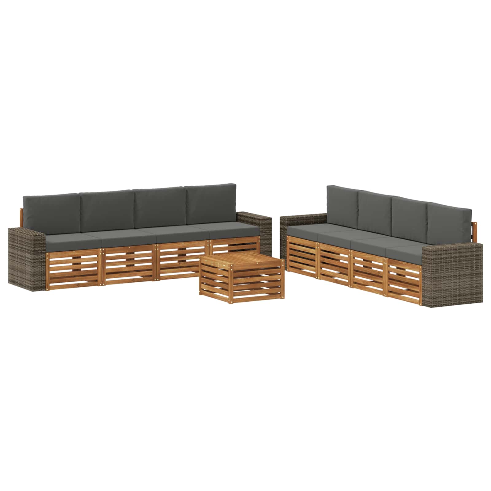 vidaXL Sofa-Sets 9 pcs Naturel Massief Acaciahout