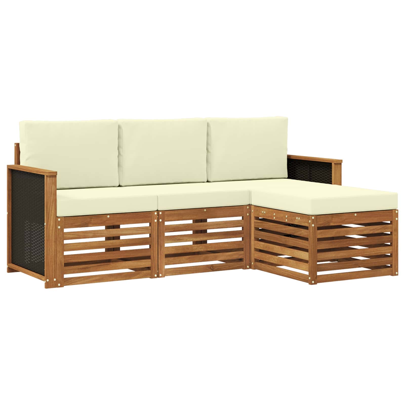 vidaXL Sofa-Sets 4 pcs Naturel Massief Acaciahout