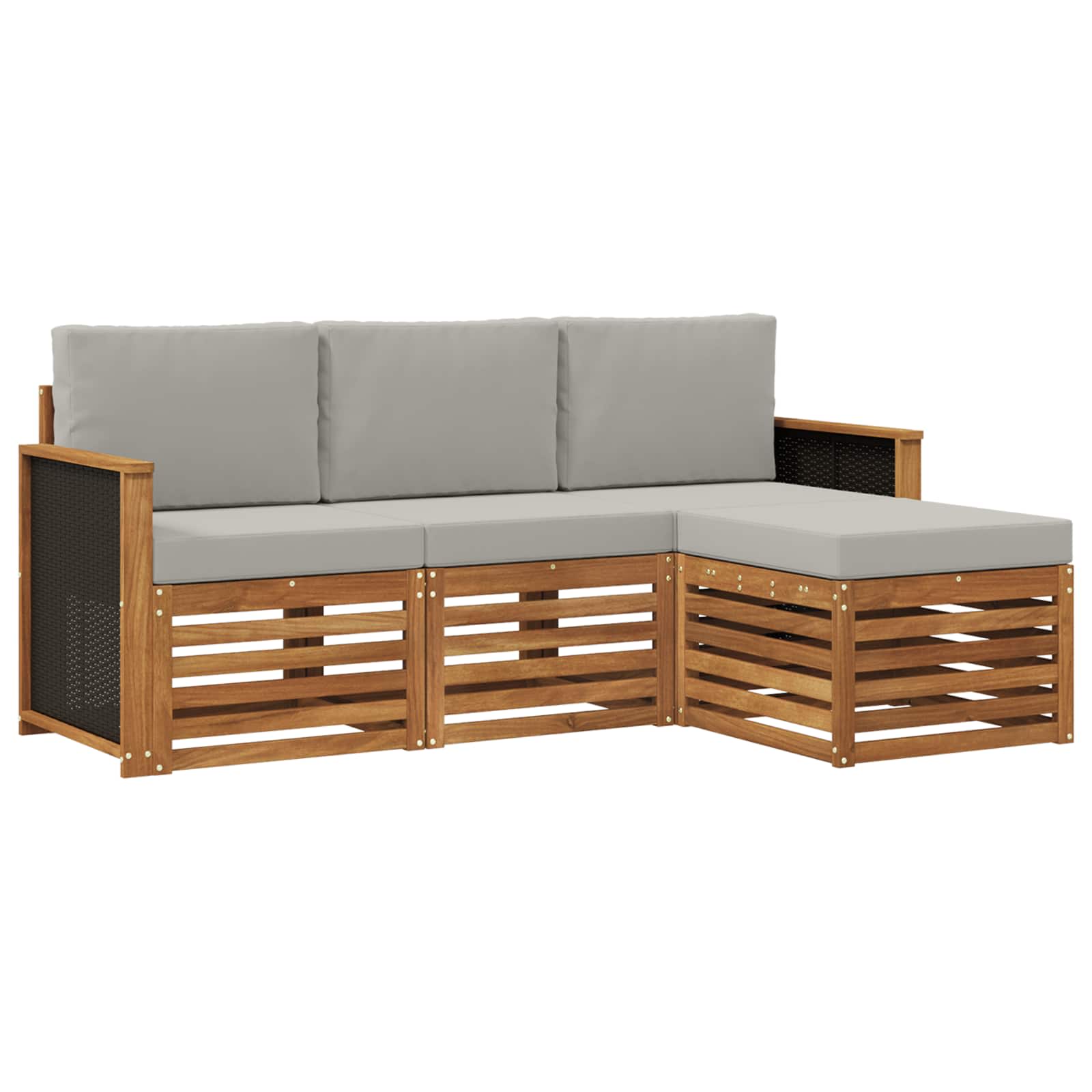 vidaXL Sofa-Sets 4 pcs Naturel Massief Acaciahout