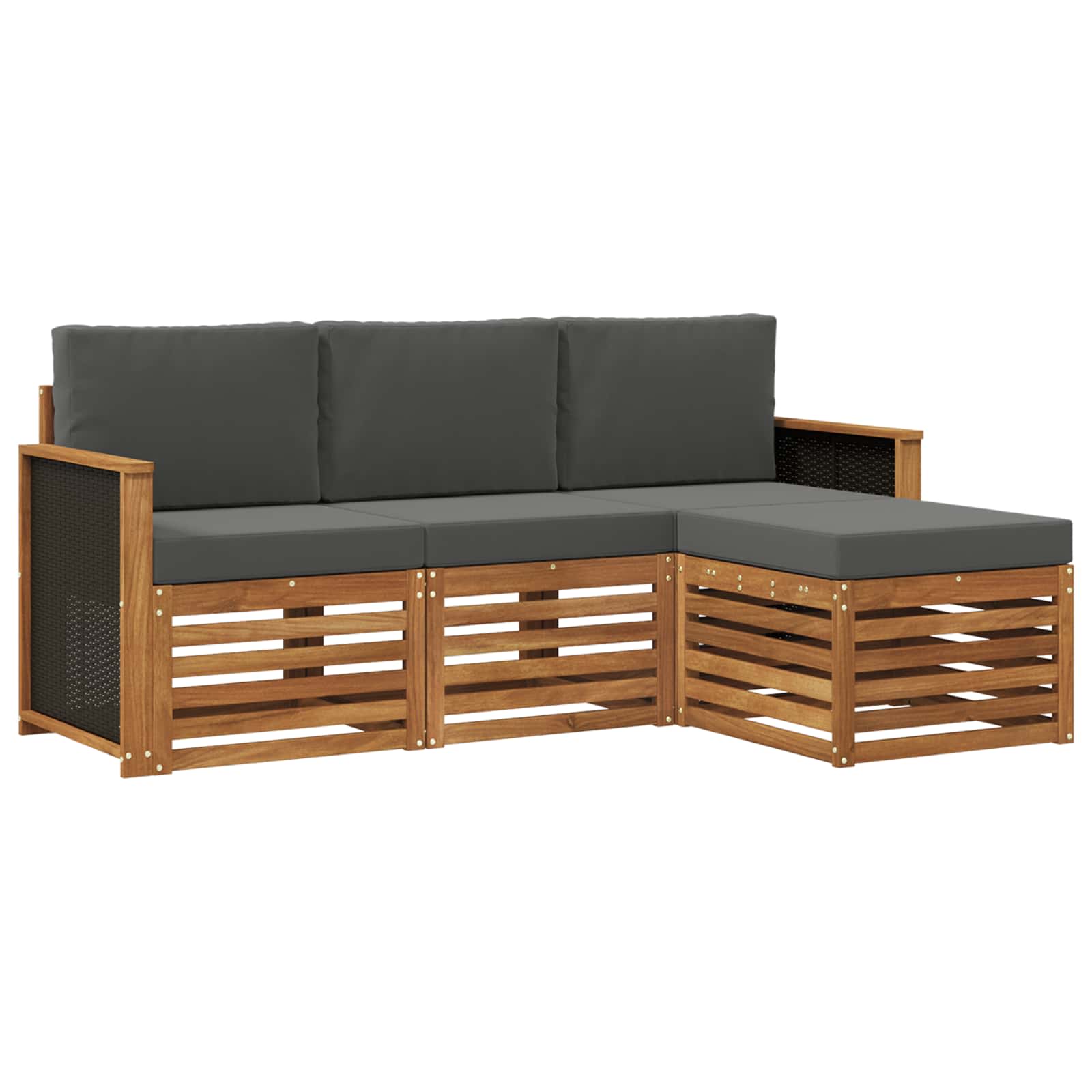 vidaXL Sofa-Sets 4 pcs Naturel Massief Acaciahout