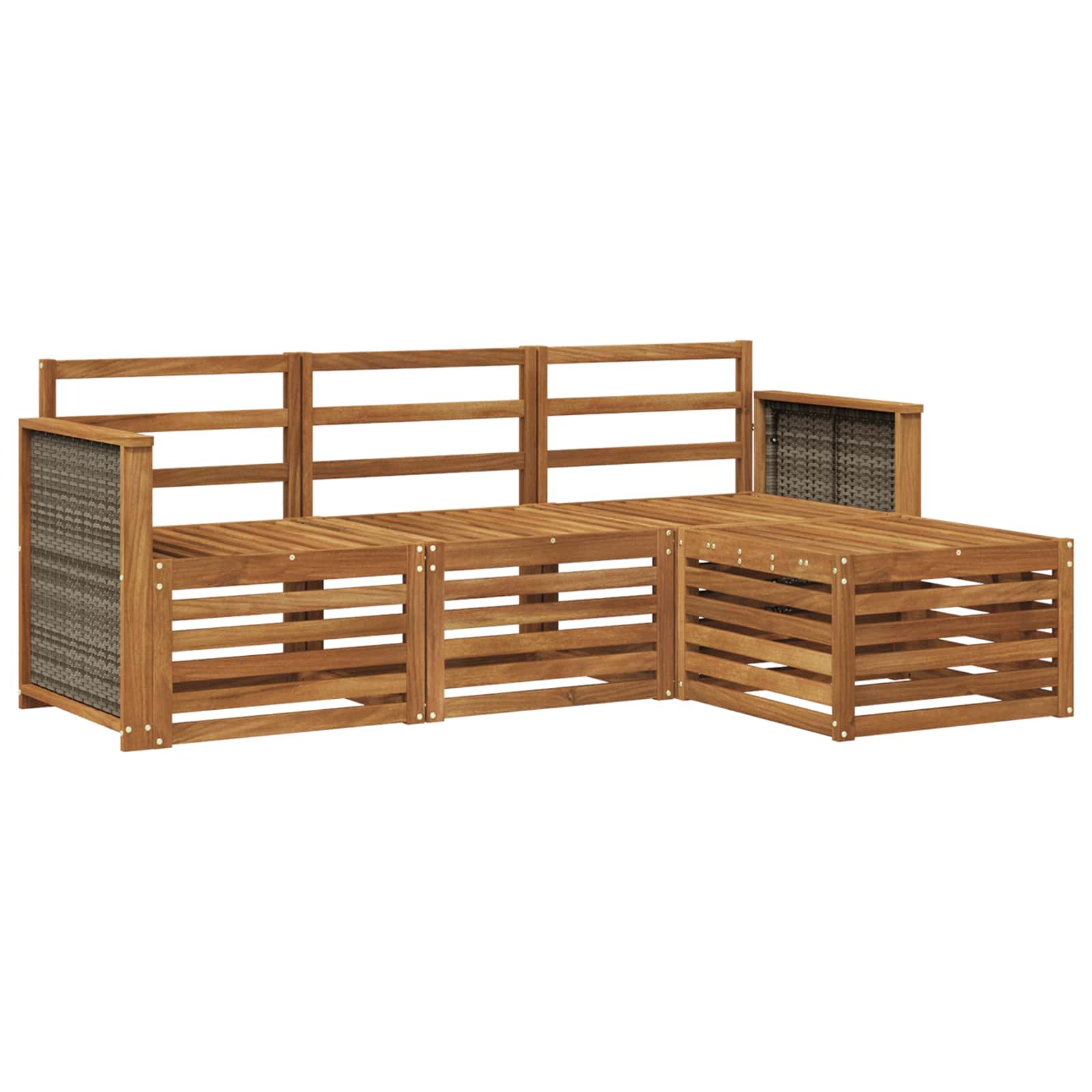 vidaXL Sofa-Sets 4 pcs Naturel Massief Acaciahout